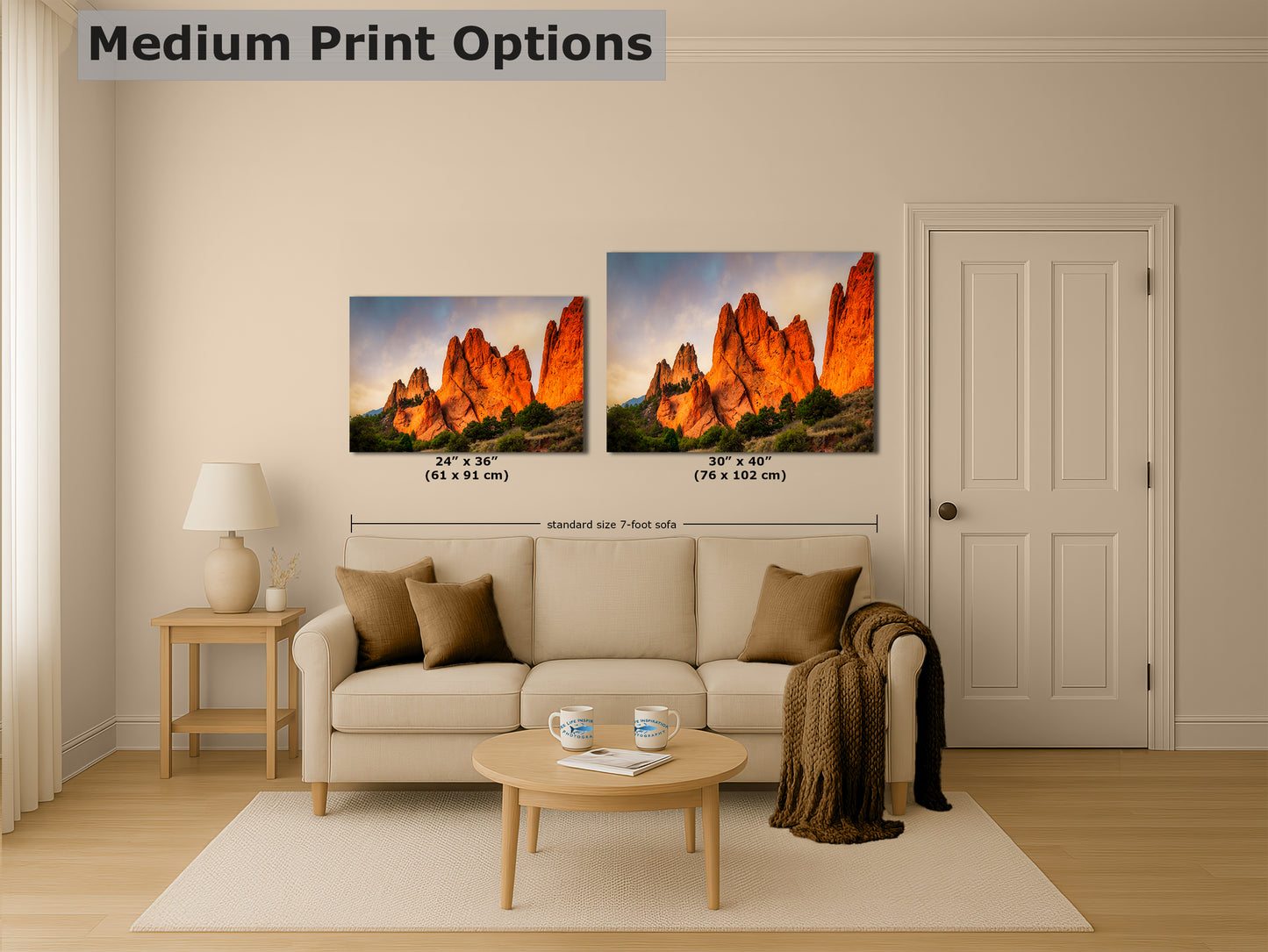 Garden of the Gods Colorado Mountain Picture, Vibrant Rocky Mountain Nature Photo for Meditation Relaxation and Bohemian Decor