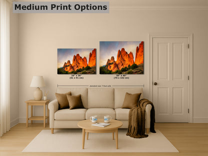 Garden of the Gods Colorado Mountain Picture, Vibrant Rocky Mountain Nature Photo for Meditation Relaxation and Bohemian Decor