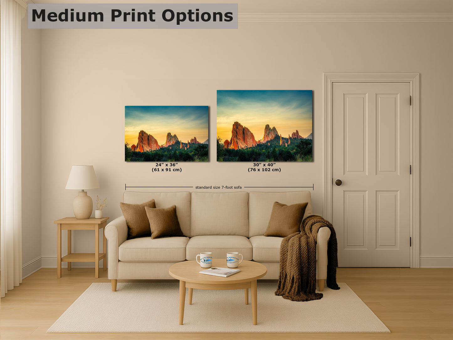Garden of the Gods Colorado Mountain Picture, Nature Photo of Rocky Mountains for Meditation Relaxation Artwork Bohemian House Decor