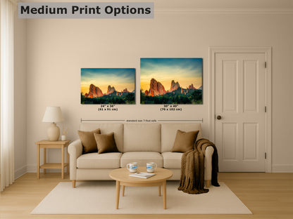 Garden of the Gods Colorado Mountain Picture, Nature Photo of Rocky Mountains for Meditation Relaxation Artwork Bohemian House Decor