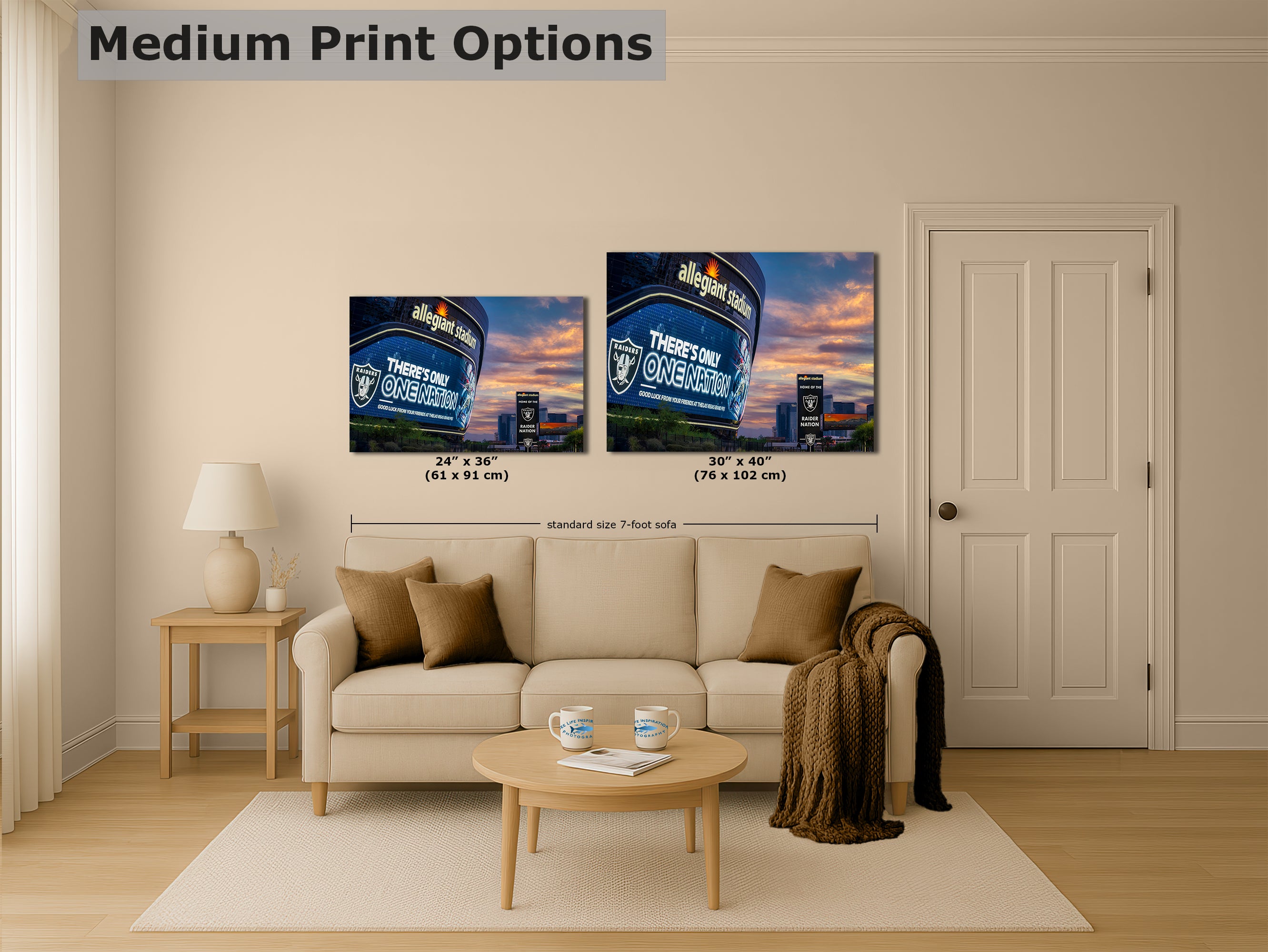 Las Vegas Raiders Football Gift Decor, Allegiant Stadium Photograph Poster, NFL Man Cave, Dorm Room & Office Wall Art