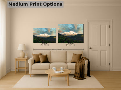 Mount Shasta Mountain Picture Nature Photo, California Mountain Relaxation Artwork for Meditation, Office, Apartment and House Decor