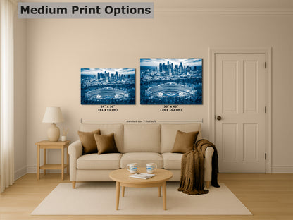 Los Angeles Dodgers Baseball Stadium, LA Skyline Blue Urban Cityscape Photo