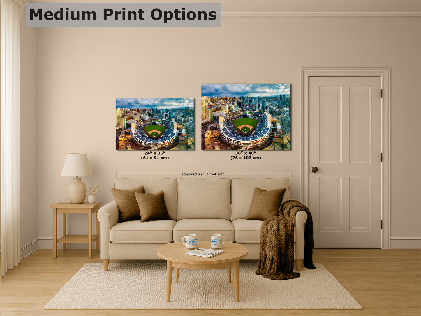 San Diego Padres Petco Park Wall Art, MLB Stadium Decor Skyline Print