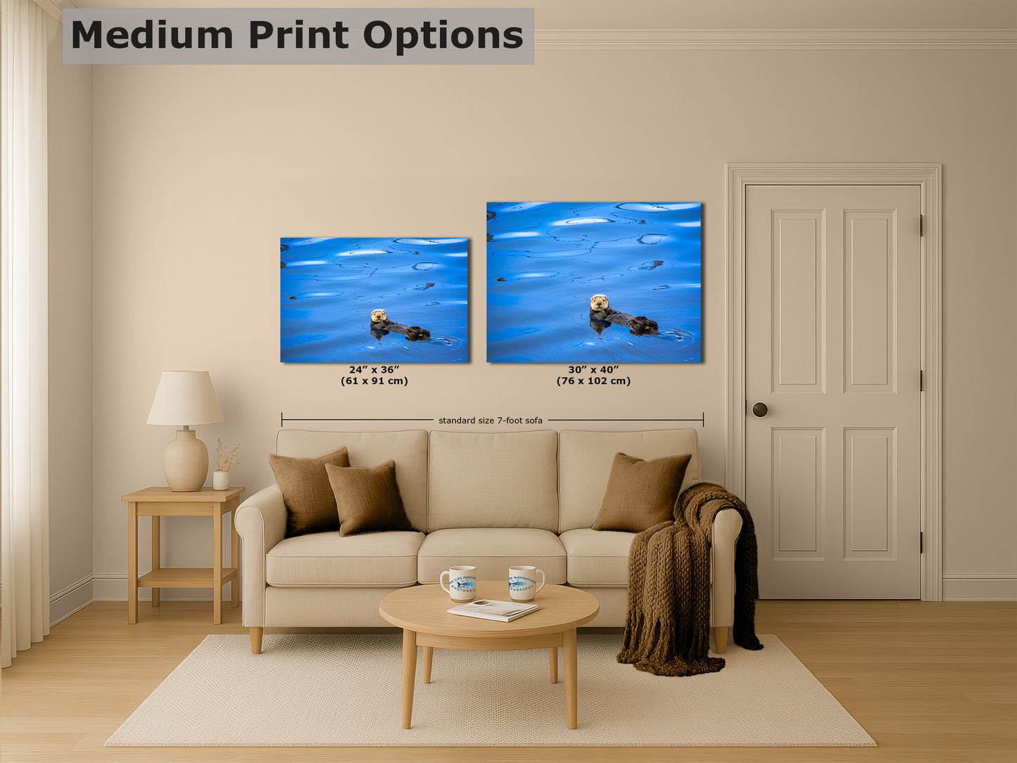 Sea Otter Picture Marine Mammal Wildlife Photography, Ocean Wall Art, Dorm Room Decor, Relaxation Artwork, Cubicle Desk Decor