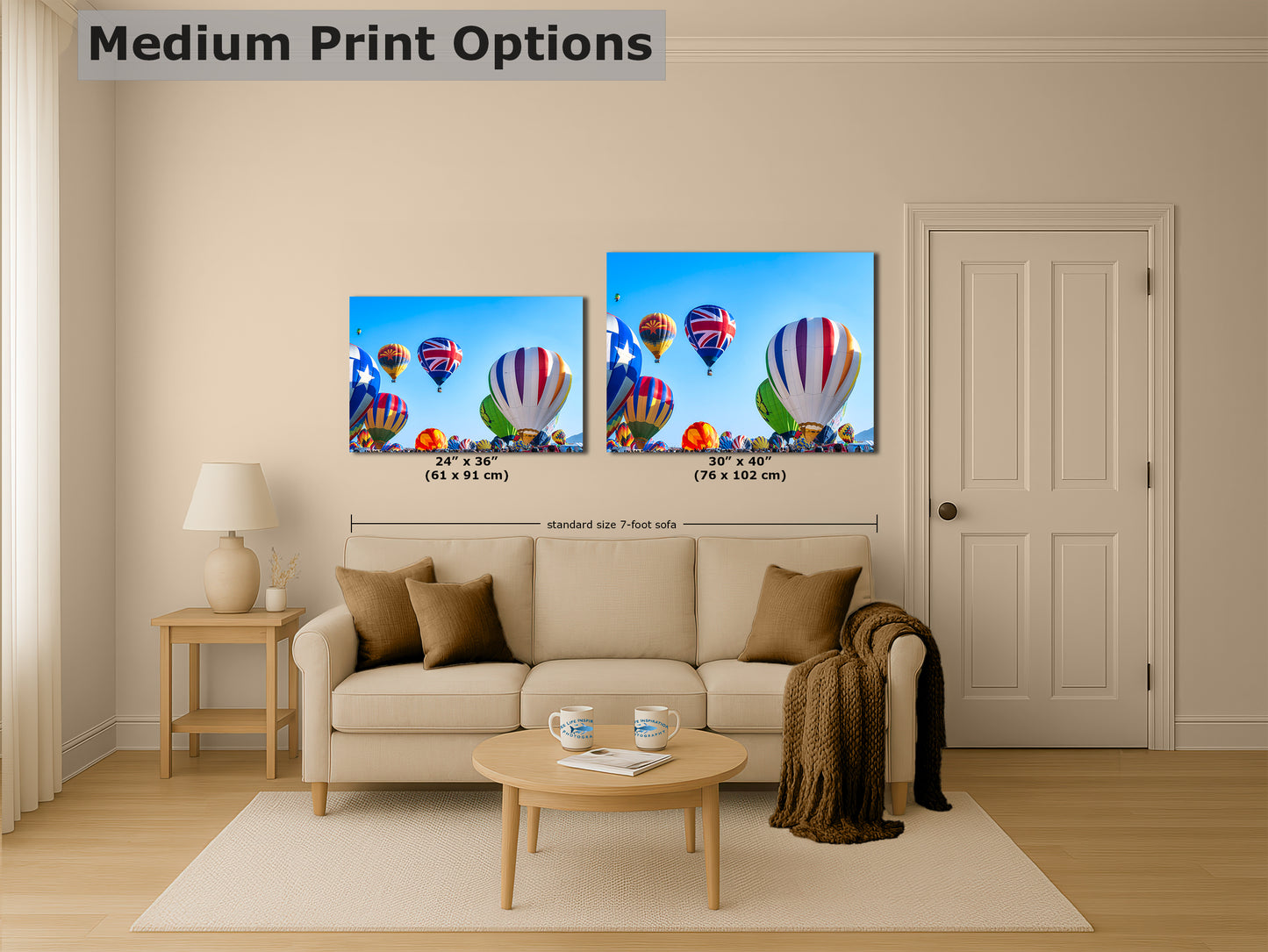 Union Jack Hot Air Balloon Festival Mass Ascension, Albuquerque New Mexico Balloon Fiesta Wall Art, Office, Cubicle & House Decor