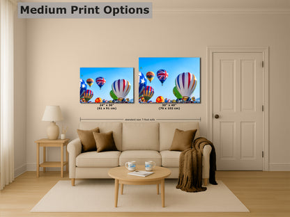 Union Jack Hot Air Balloon Festival Mass Ascension, Albuquerque New Mexico Balloon Fiesta Wall Art, Office, Cubicle & House Decor