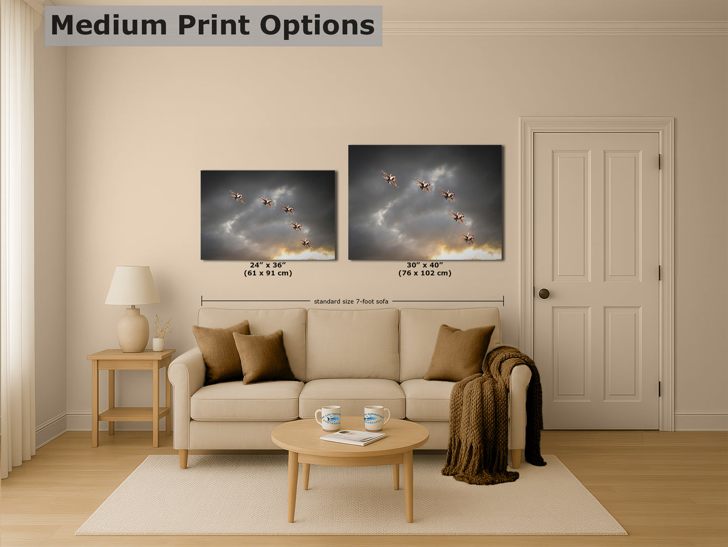 US Airforce Thunderbirds F-16 Fighting Falcon Aviation Artwork | Military Aviation Decor for Home & Office Display