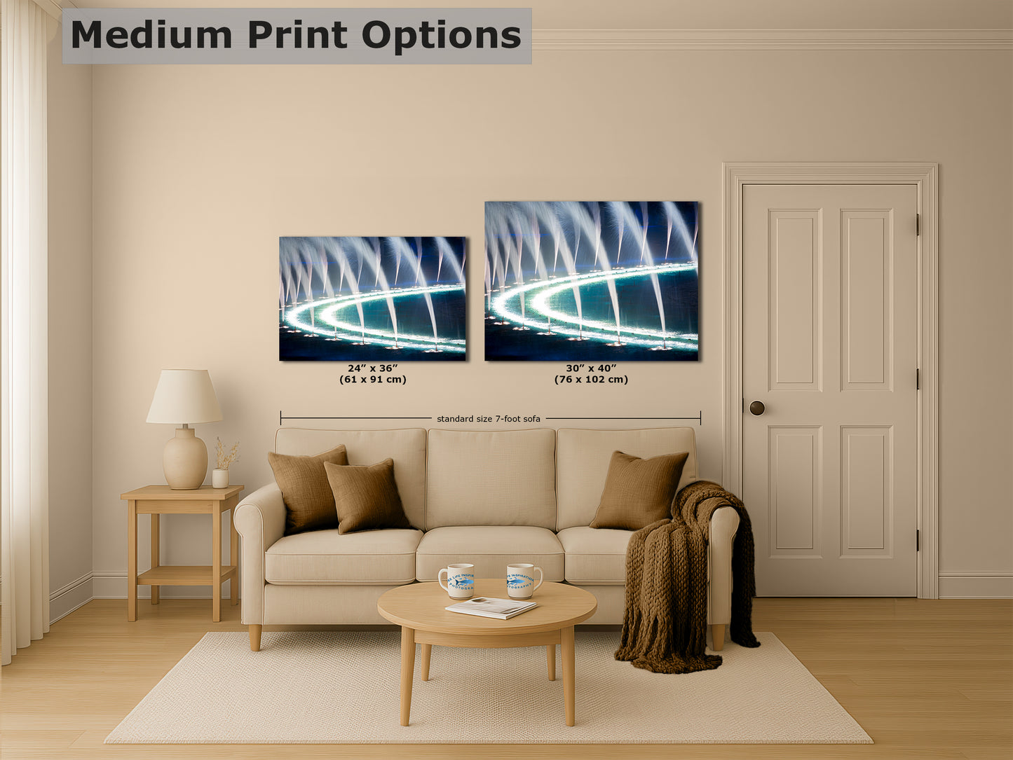 Bellagio Las Vegas Water Picture, Relaxation Artwork, Night Water Display Wall Decor, Ethereal Cityscape Photography