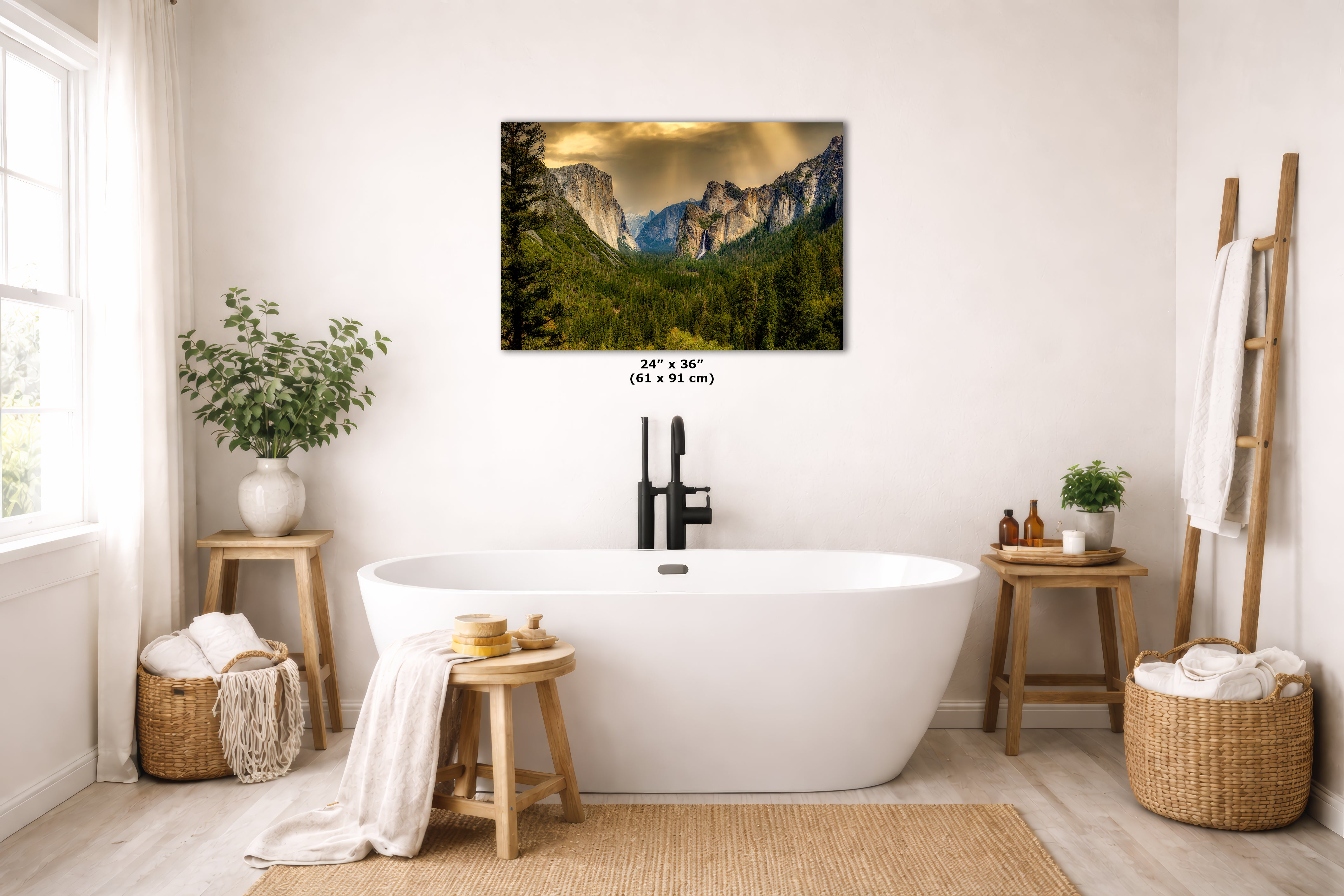 Yosemite National Park Mountain Picture Nature Photo Bohemian Relaxation Artwork for Meditation