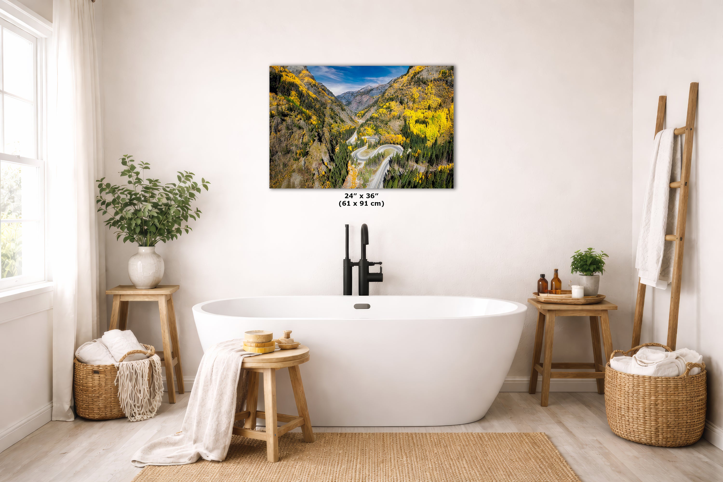 Colorado San Juan Mountain Picture, Million Dollar Highway Fall Colors Aspen Trees Forest Picture, Nature Photo for Relaxation Artwork, Meditation and House Decor