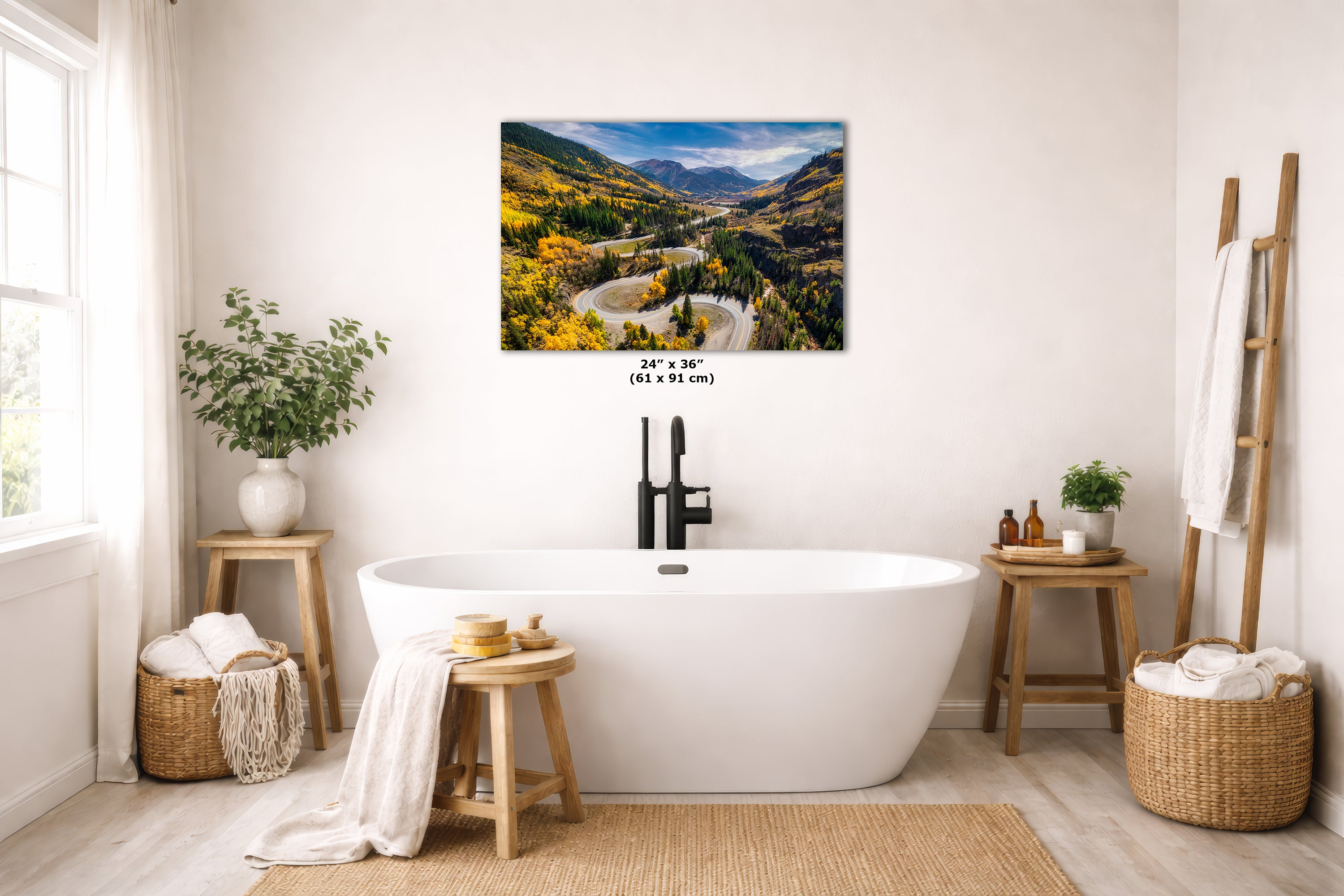Colorado San Juan Mountain Picture, Fall Colors Aspen Trees Forest, Million Dollar Highway Nature Photo for Relaxation Artwork, Meditation and House Decor