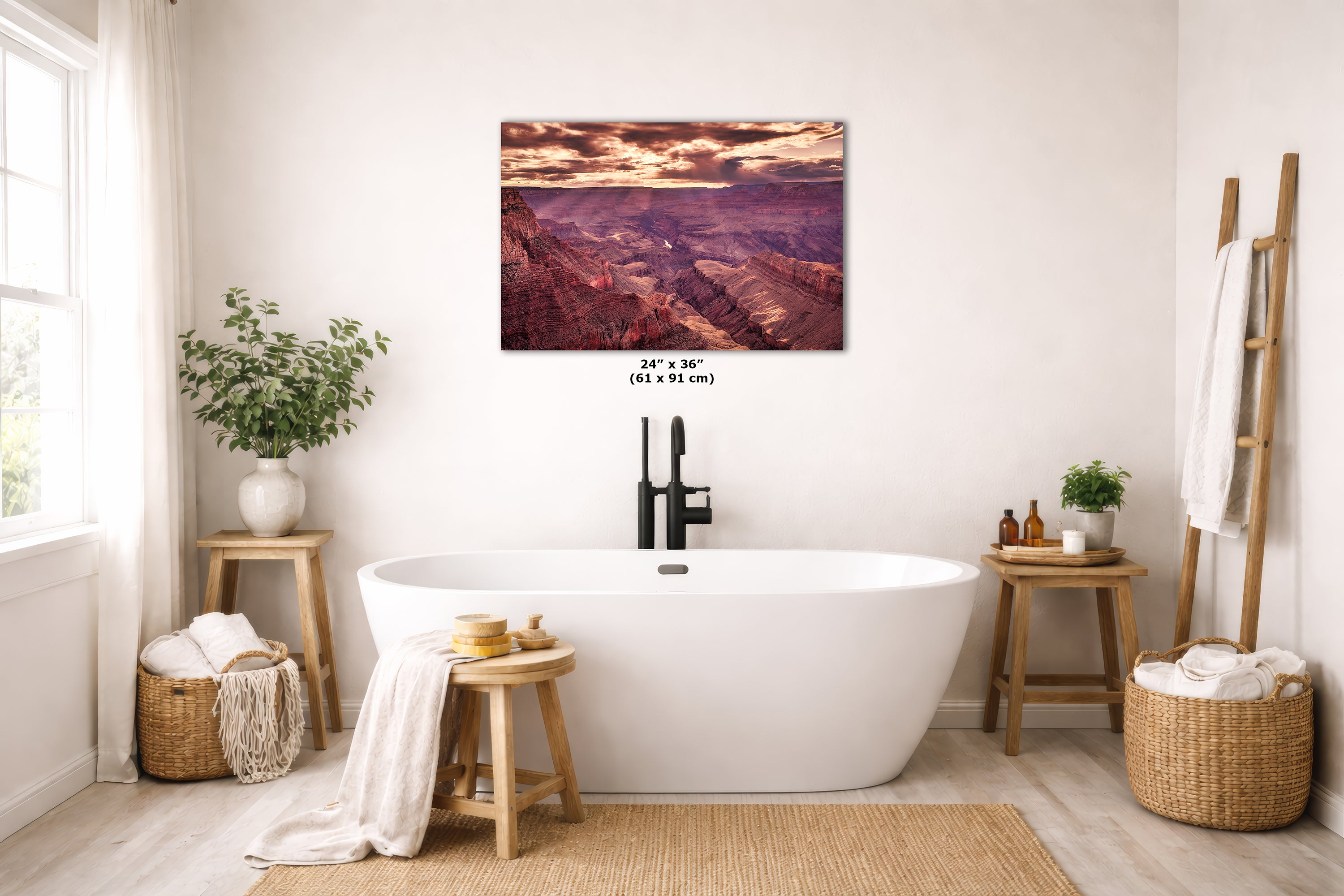 Grand Canyon National Park, Arizona Desert Picture Sunset Nature Photo, Bohemian Style Relaxation Artwork for Meditation, Apartment, Office & House Decor