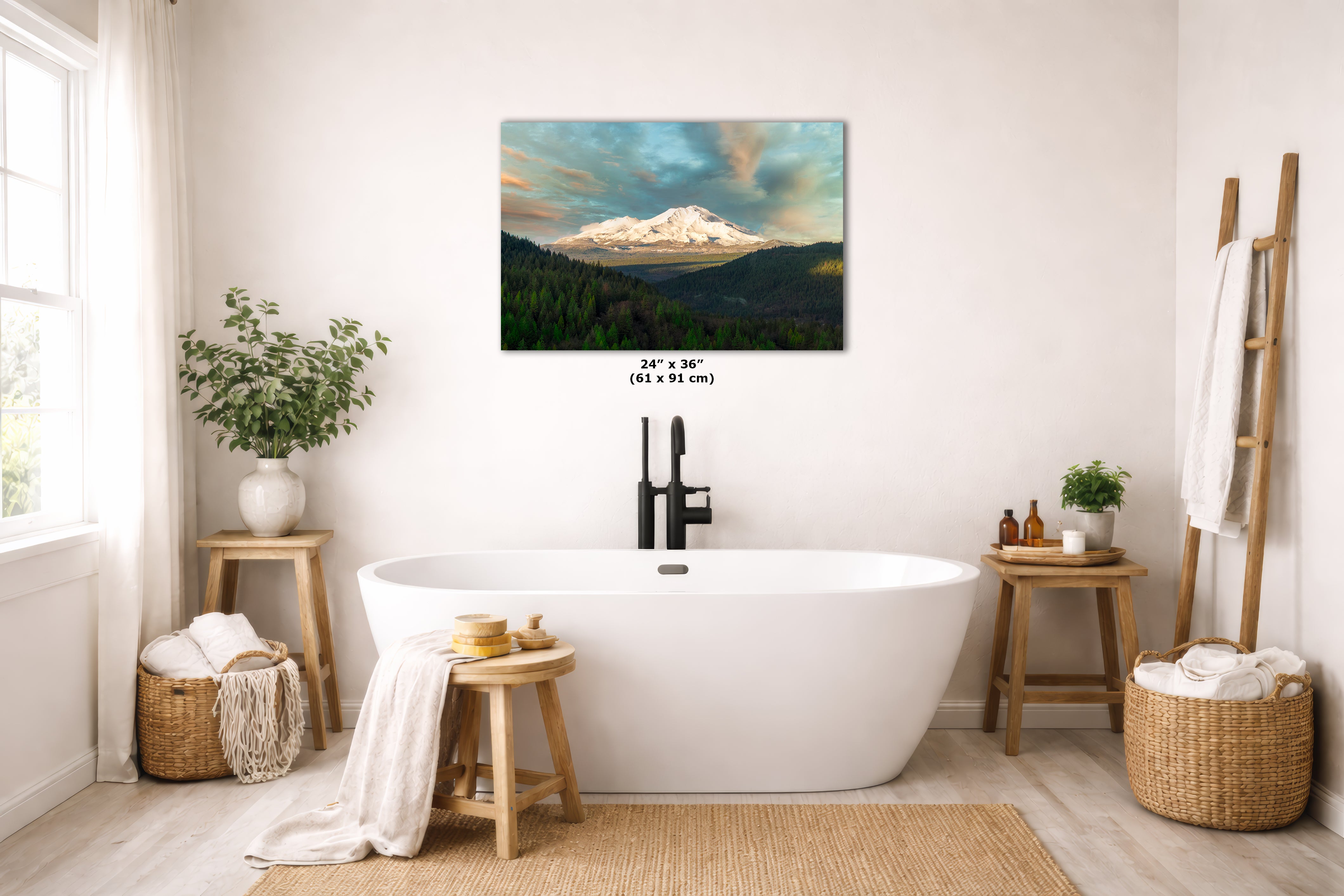 Mount Shasta Mountain Picture Nature Photo, California Mountain Relaxation Artwork for Meditation, Office, Apartment and House Decor