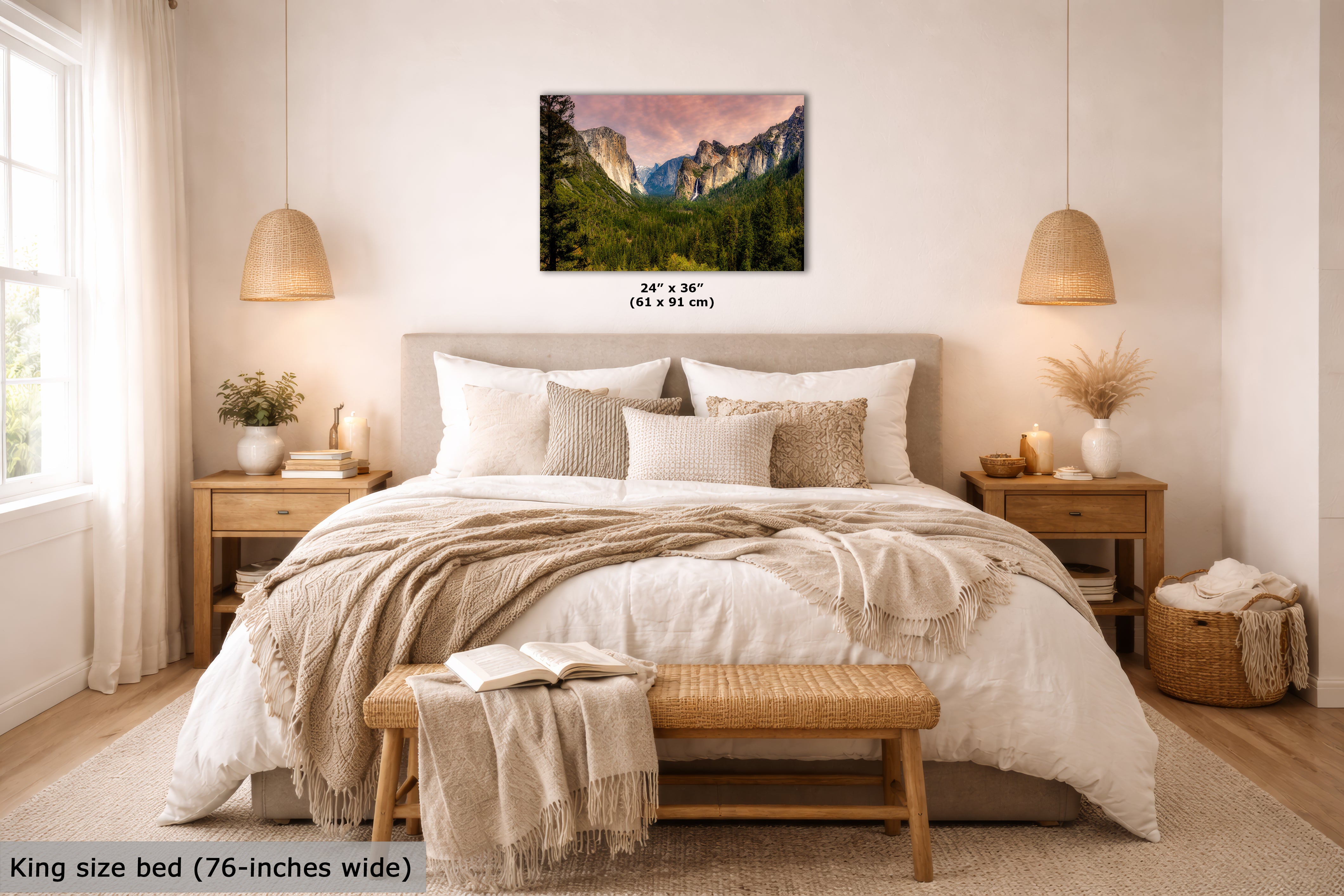Yosemite National Park Mountain Picture Nature Photo Bohemian Relaxation Artwork for Meditation