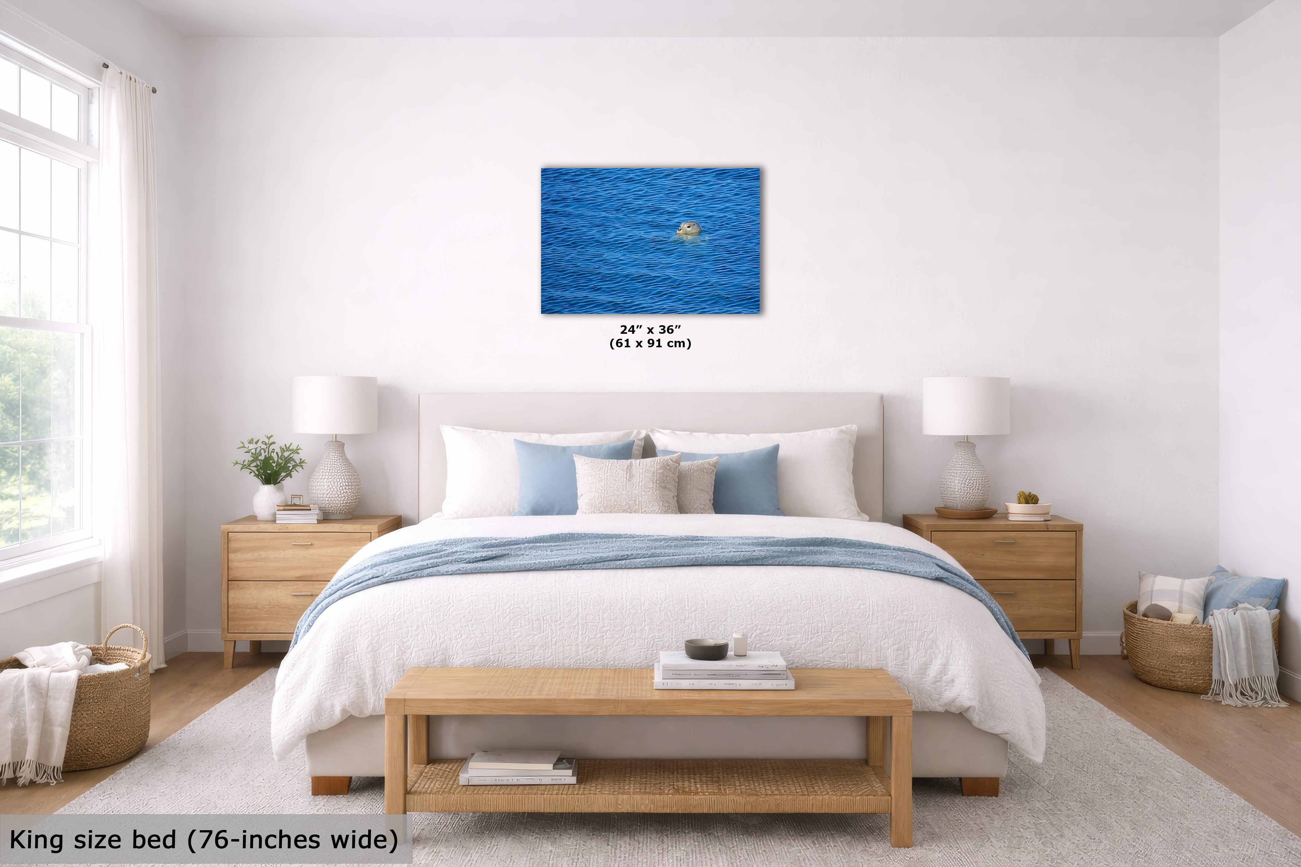 Seal Print Marine Mammal Wildlife Photography, Ocean Picture Relaxation Artwork Nature Photo