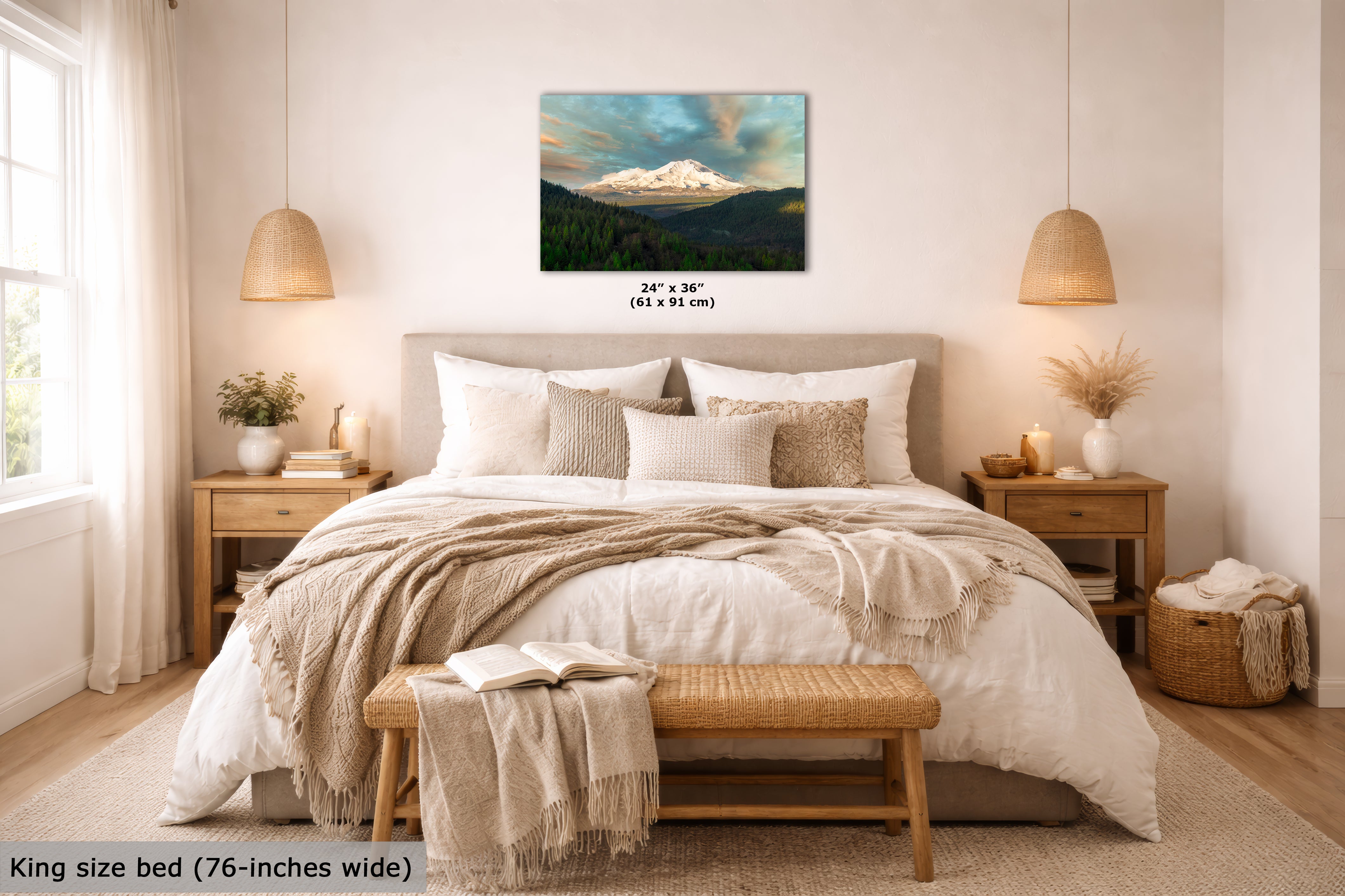 Mount Shasta Mountain Picture Nature Photo, California Mountain Relaxation Artwork for Meditation, Office, Apartment and House Decor