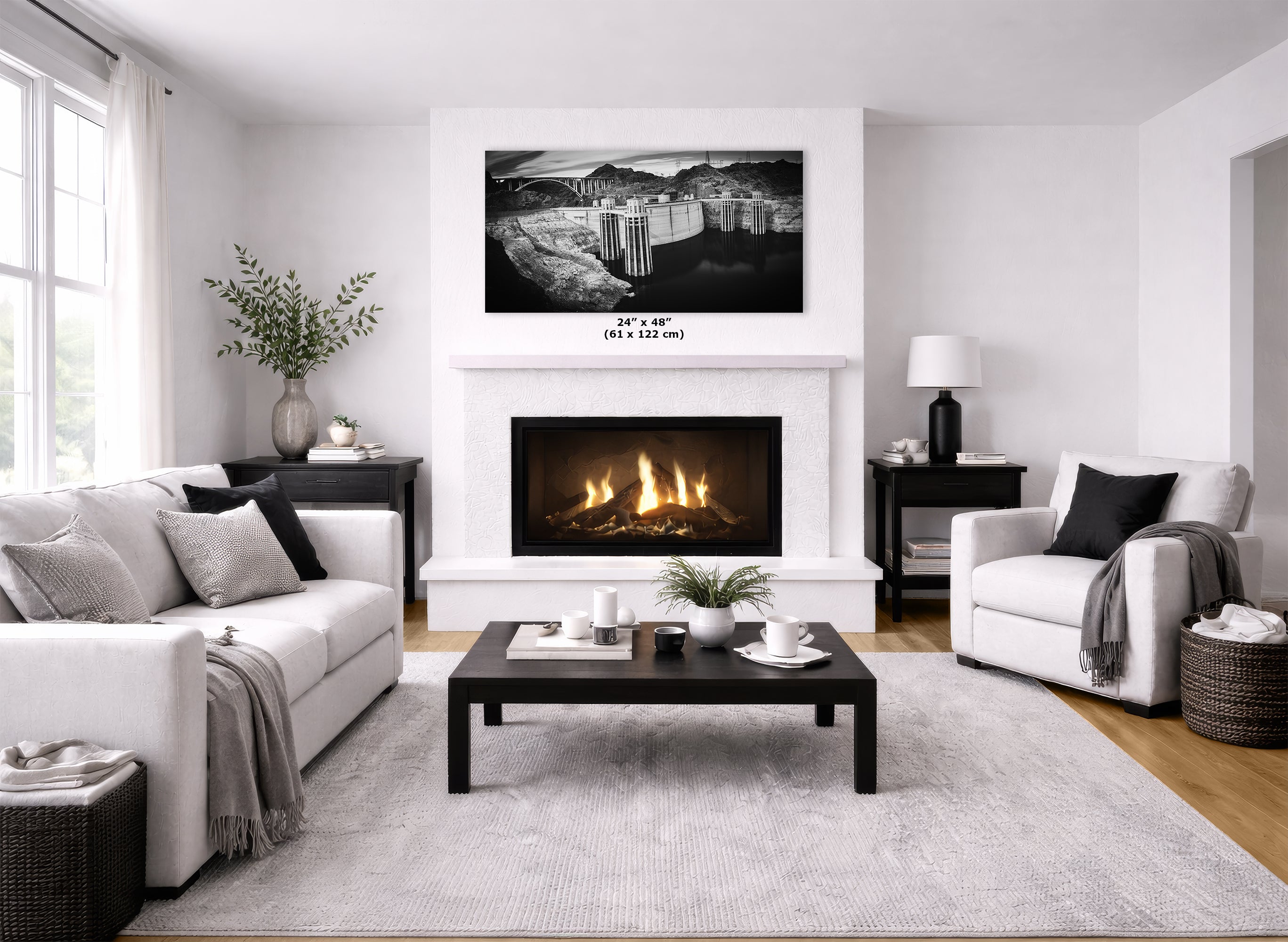 Hoover Dam Wall Art Print | Black and White USA Landmark Decor | Nevada Colorado River Photography | Office, Dorm, Apartment Decor