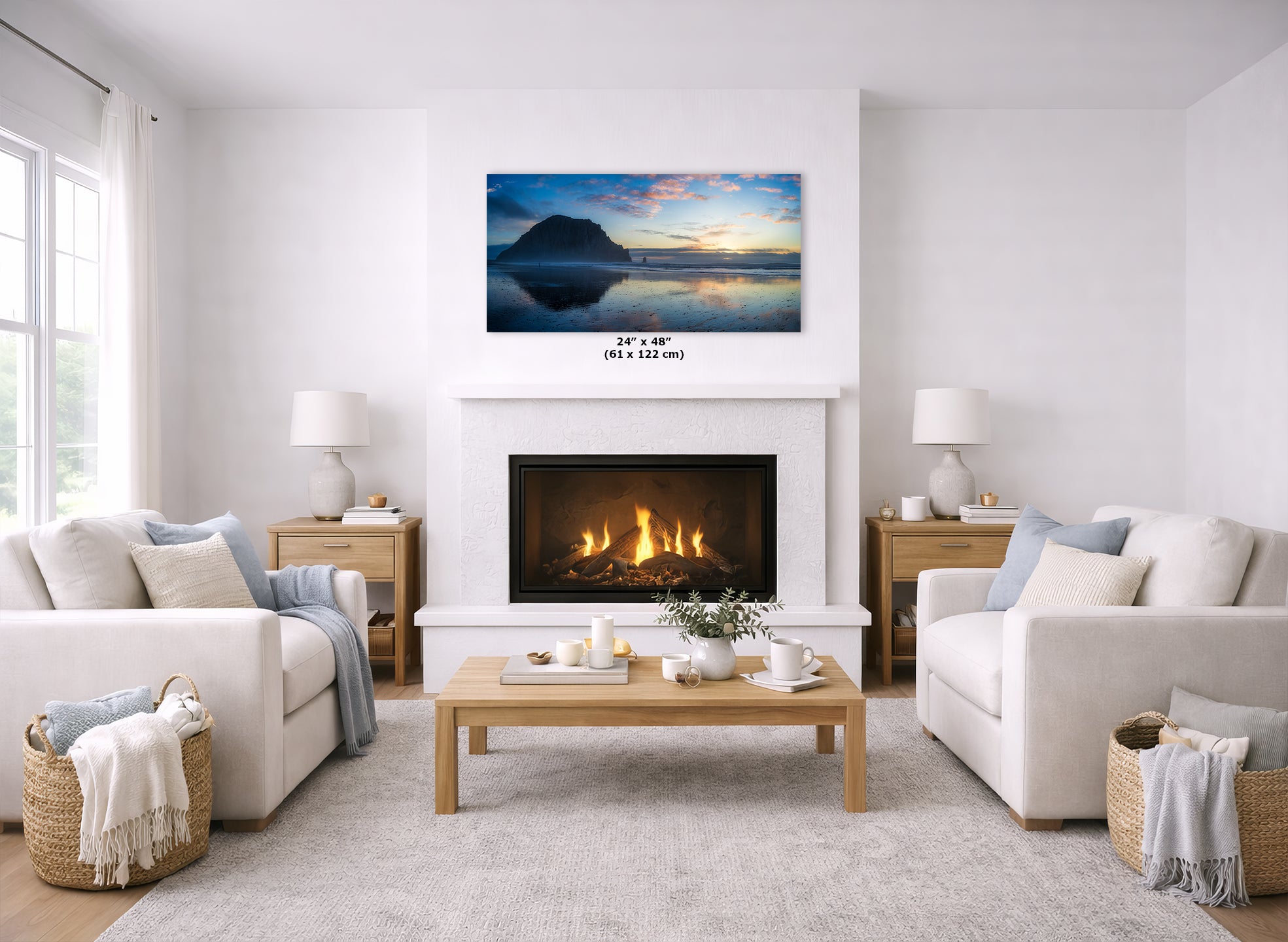 Limited Edition Fine Art Photography, Ocean Picture Morro Rock California Coastline Reflection