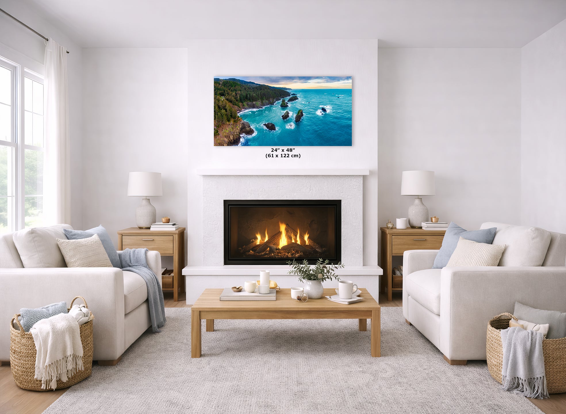 Aerial Oregon Coast Ocean Picture Panorama, Pacific Northwest Nature Photo