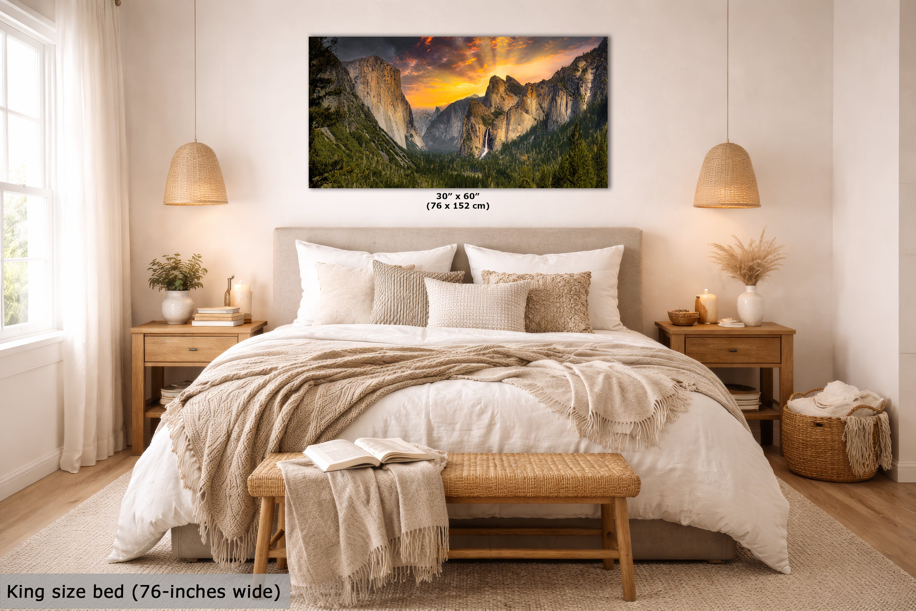 Tunnel View Yosemite National Park Mountain Picture Nature Photo Relaxation Artwork for Mediation, Office, & House Decor