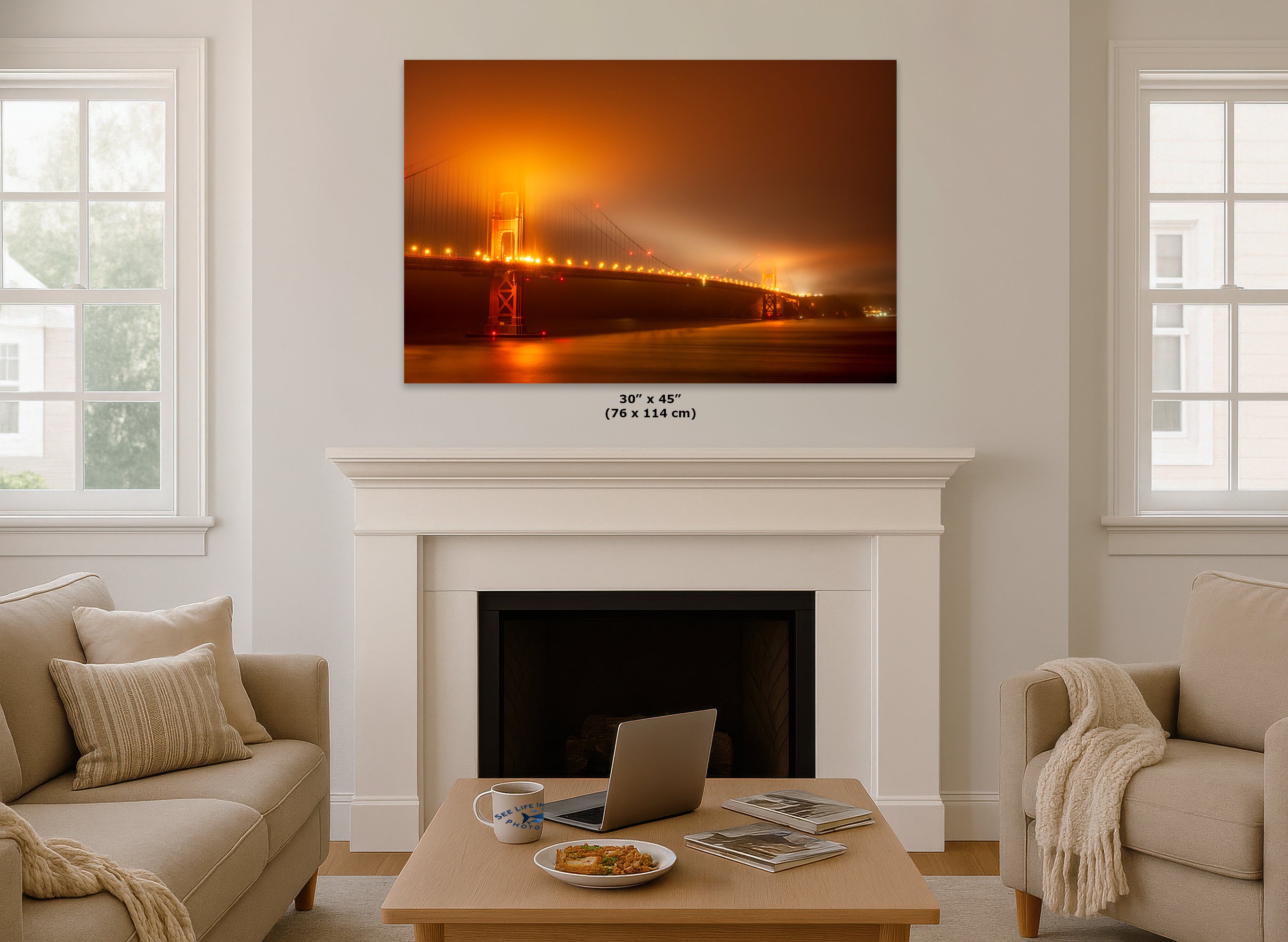 Limited Edition Fine Art Photography Bridge Picture, San Francisco's Glowing Golden Gate