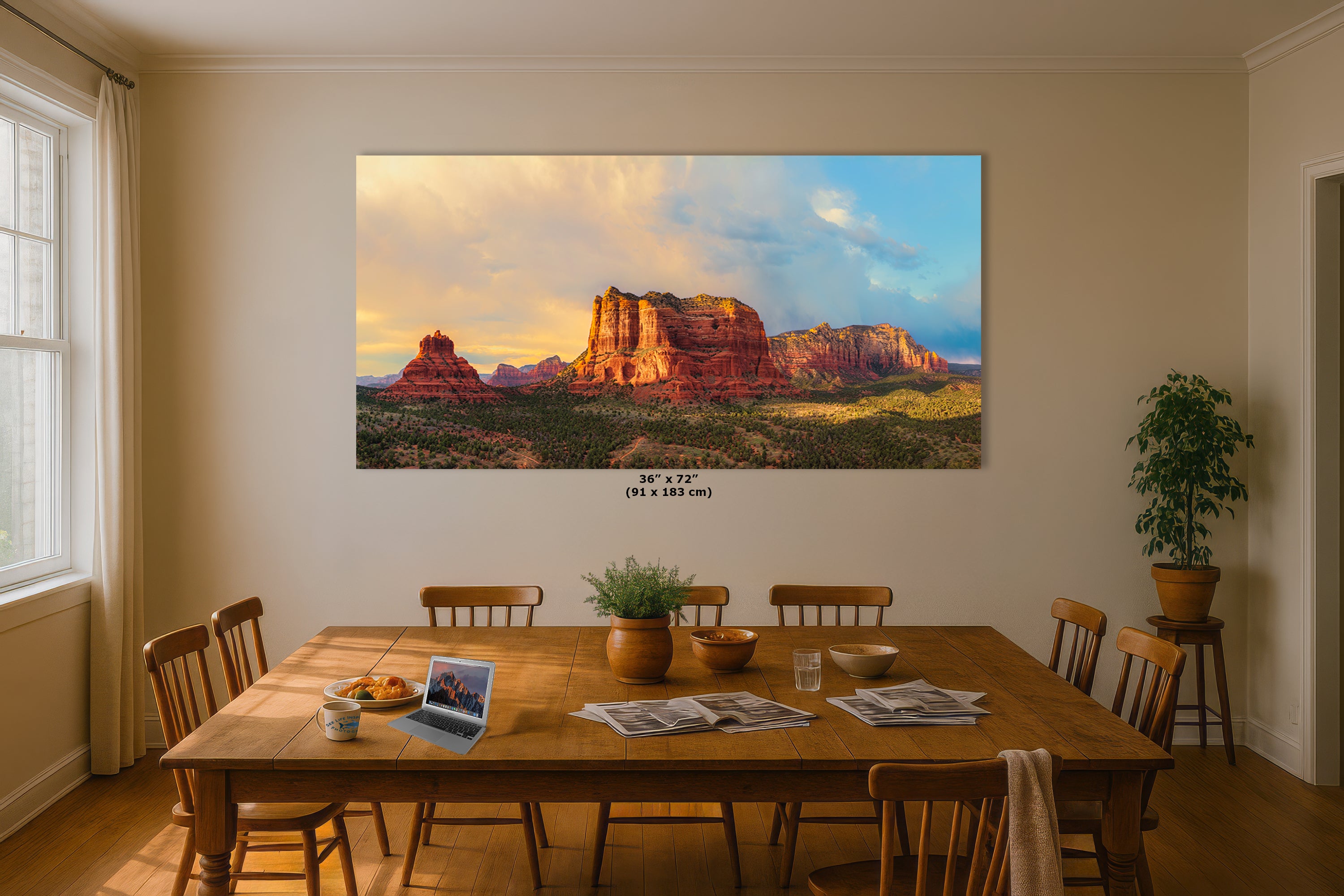 Courthouse Butte & Bell Rock Sedona Arizona Desert Picture, Southwestern Wall Art, Red Rock Scenic Nature Photo, House Decor Gift