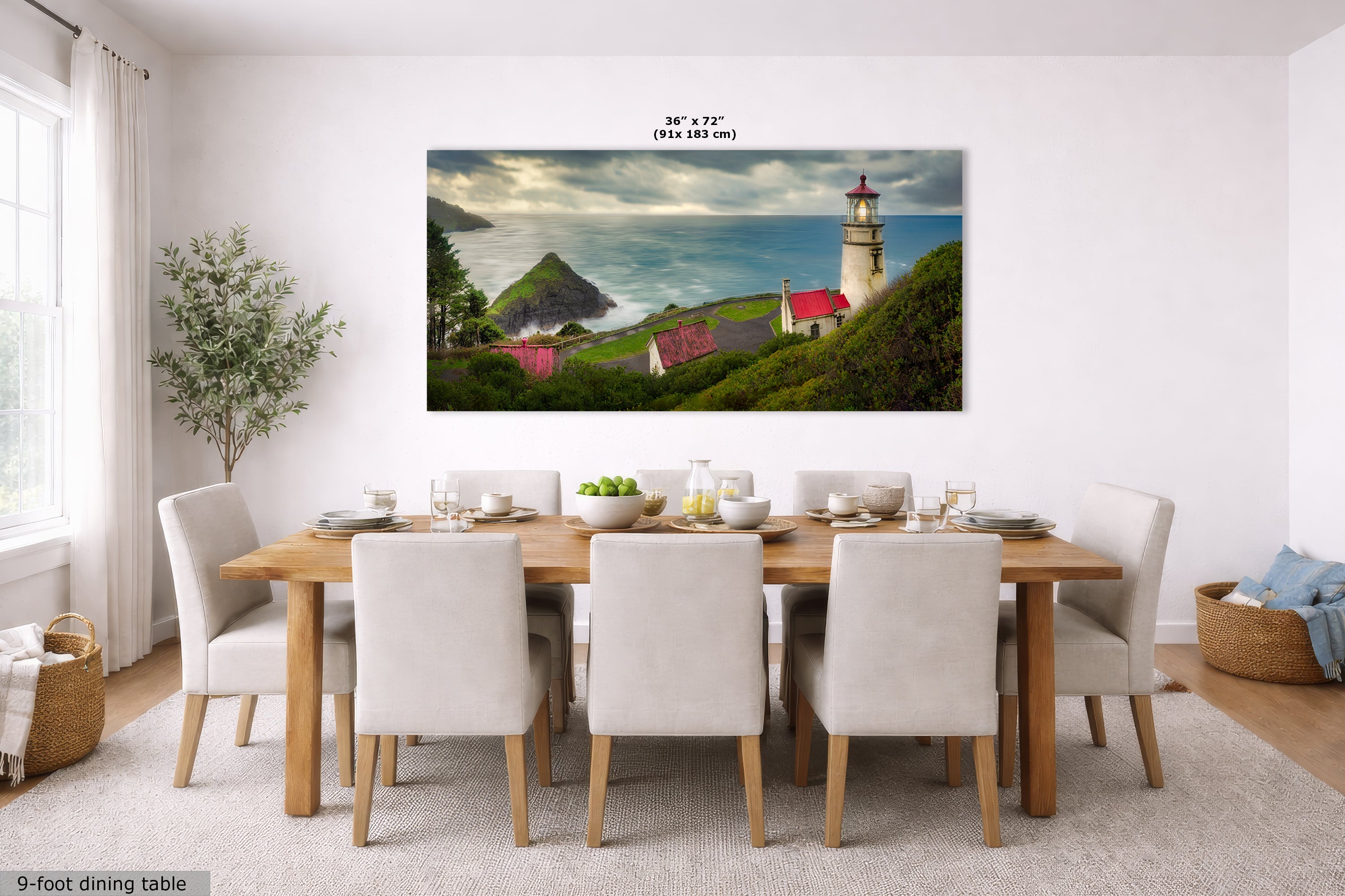 Heceta Head Lighthouse Picture, Oregon Coast Ocean Picture, Pacific Northwest Beach Photo Framed Coastal Decor for Ocean Lovers