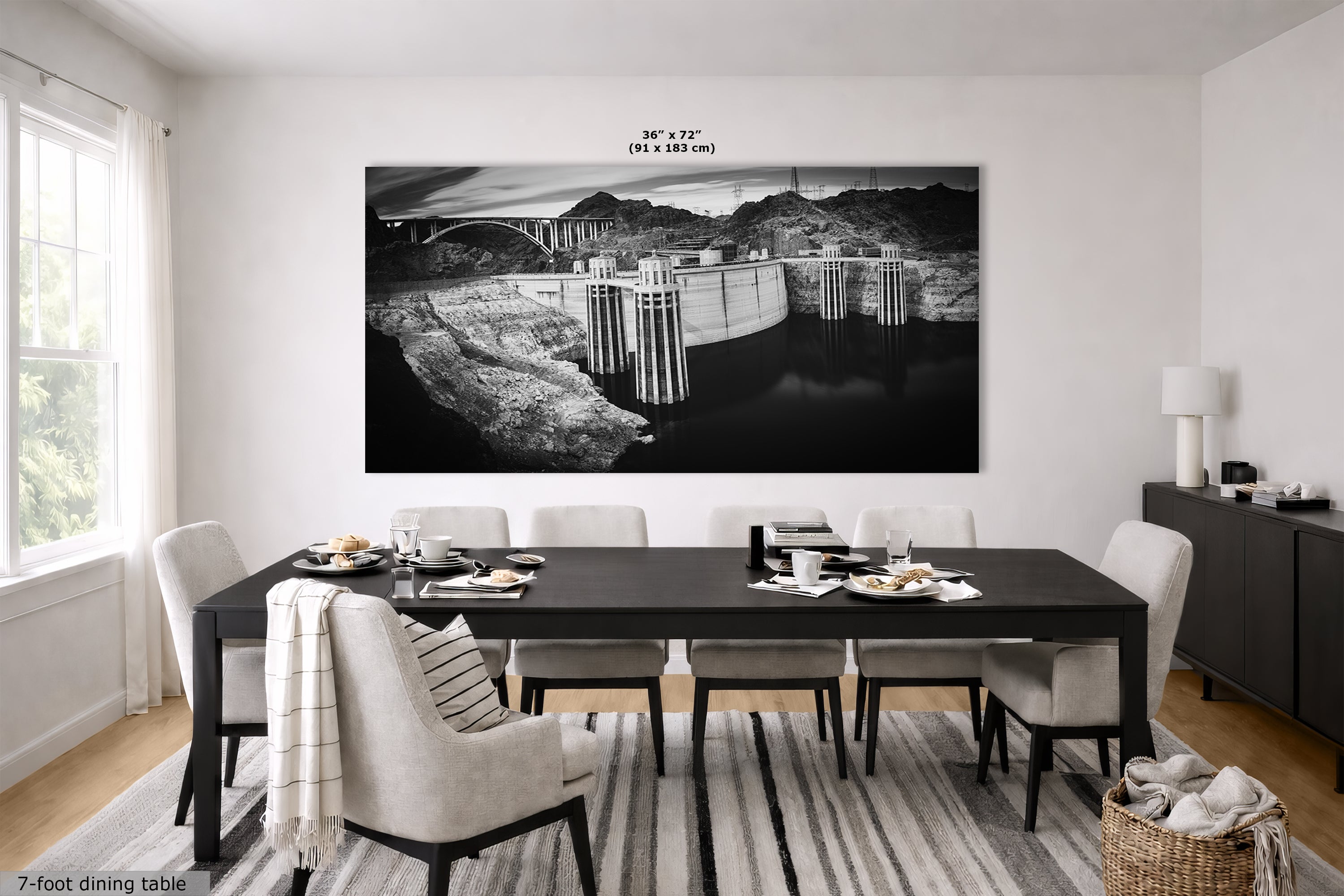 Hoover Dam Wall Art Print | Black and White USA Landmark Decor | Nevada Colorado River Photography | Office, Dorm, Apartment Decor