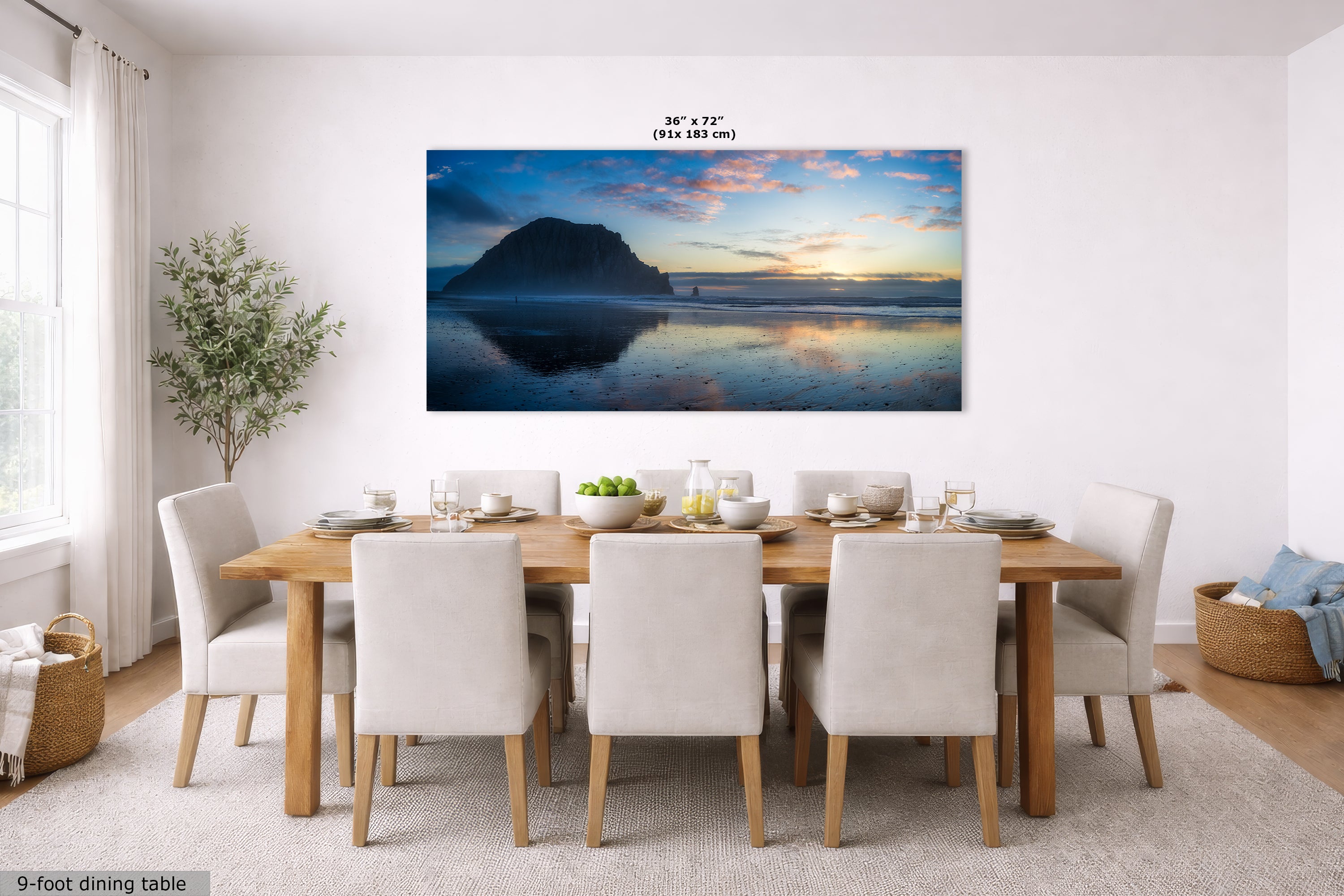 Limited Edition Fine Art Photography, Ocean Picture Morro Rock California Coastline Reflection