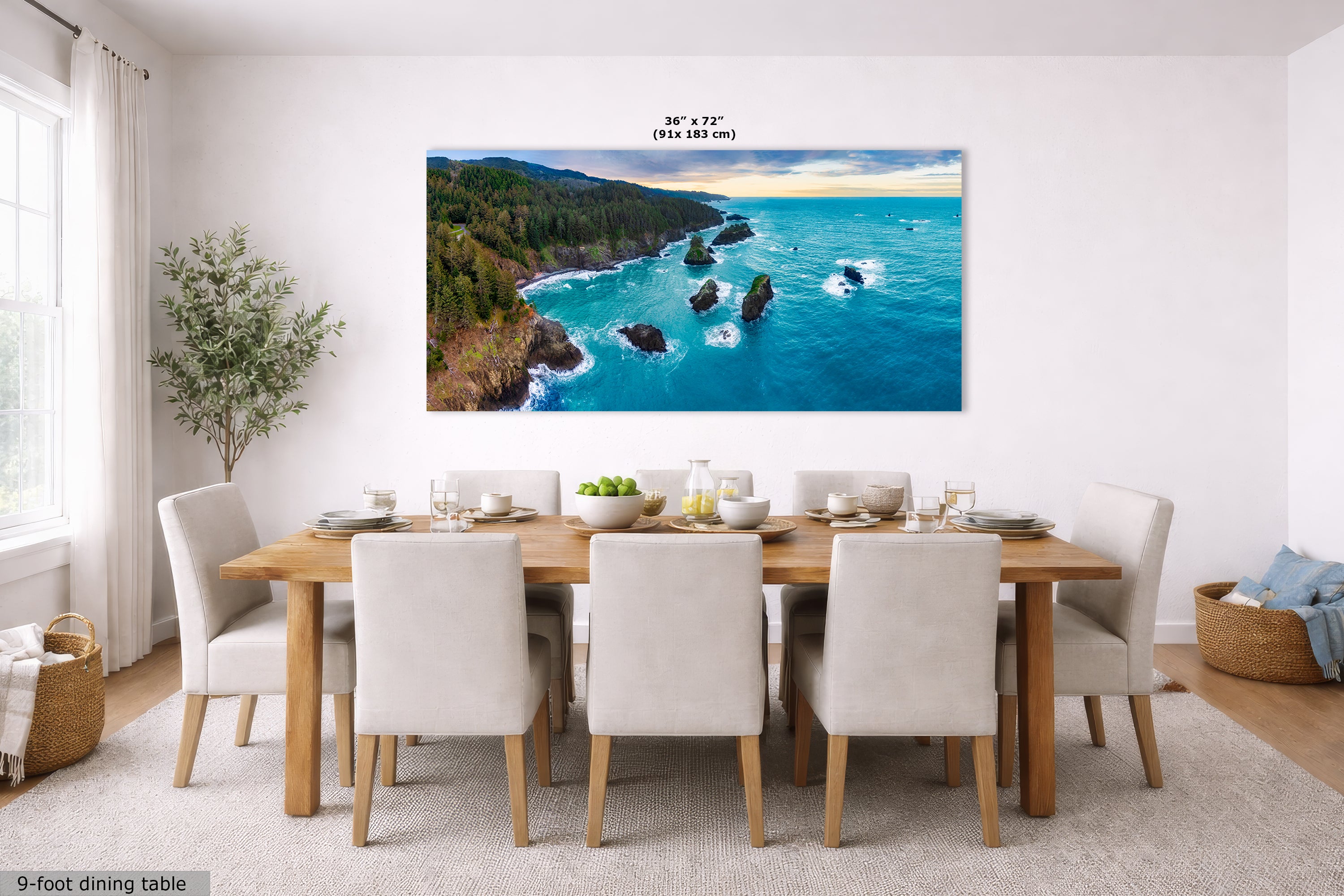 Aerial Oregon Coast Ocean Picture Panorama, Pacific Northwest Nature Photo