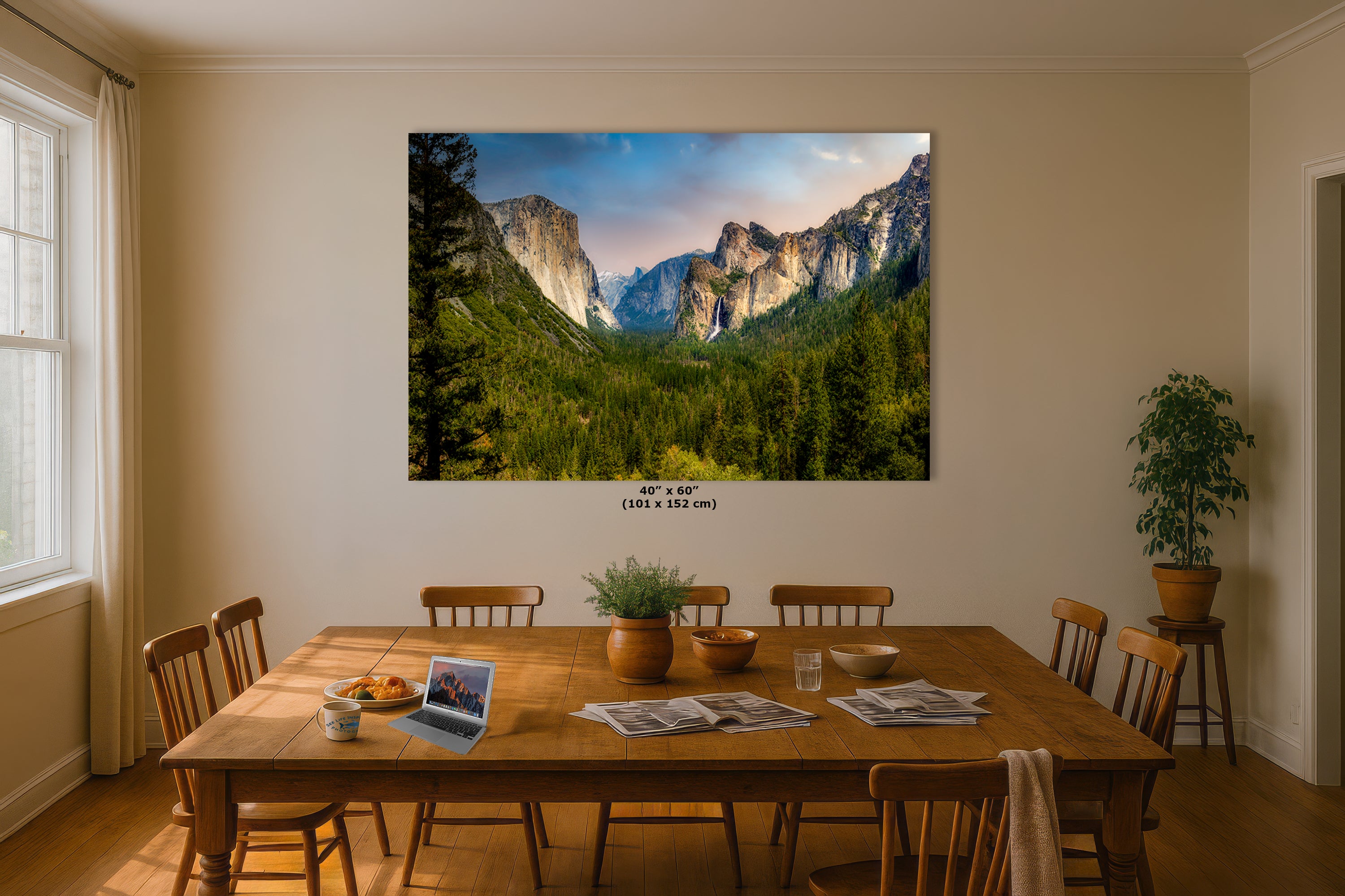 Yosemite National Park Mountain Picture Nature Photo Bohemian Relaxation Artwork for Meditation