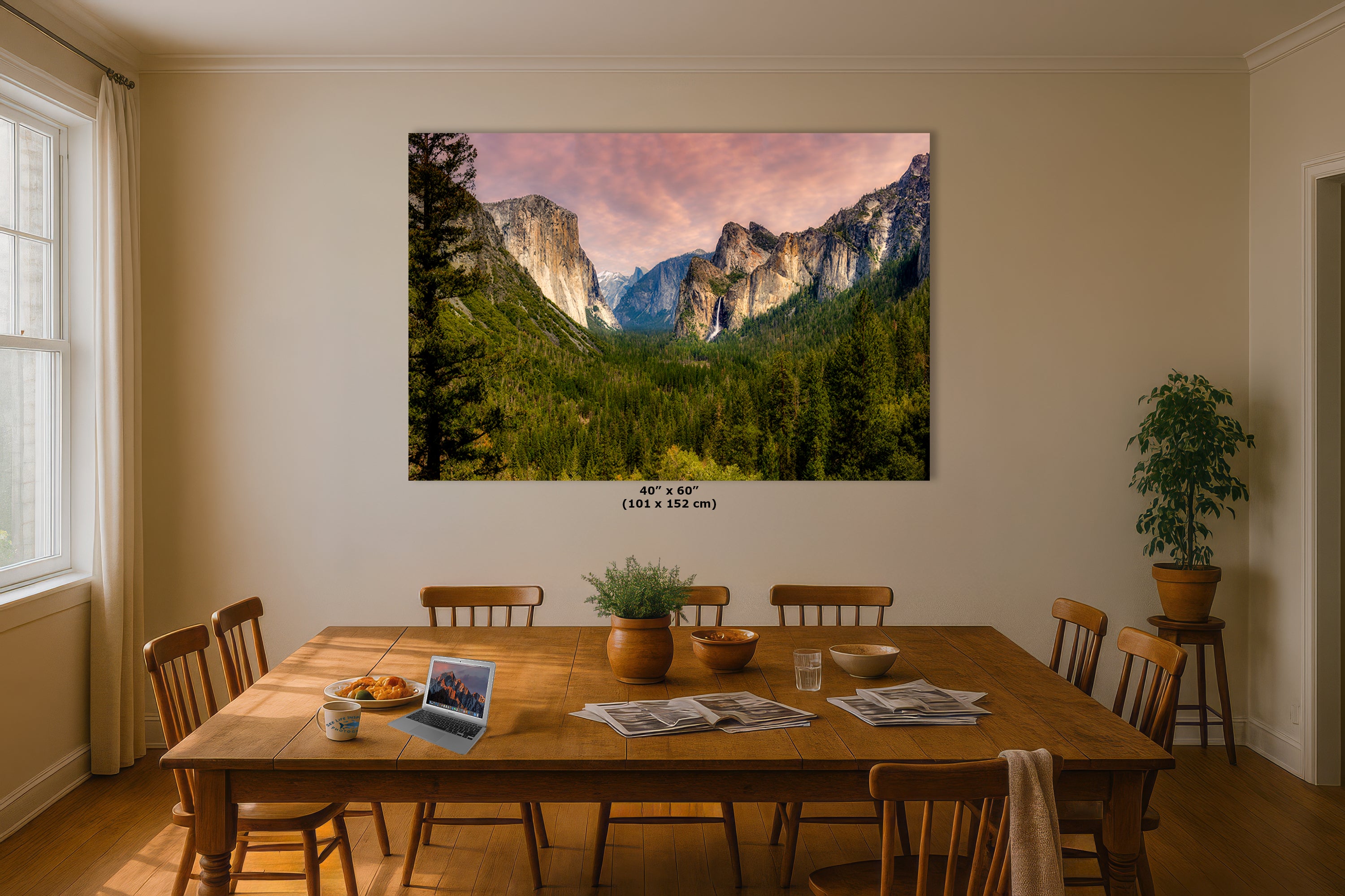 Yosemite National Park Mountain Picture Nature Photo Bohemian Relaxation Artwork for Meditation