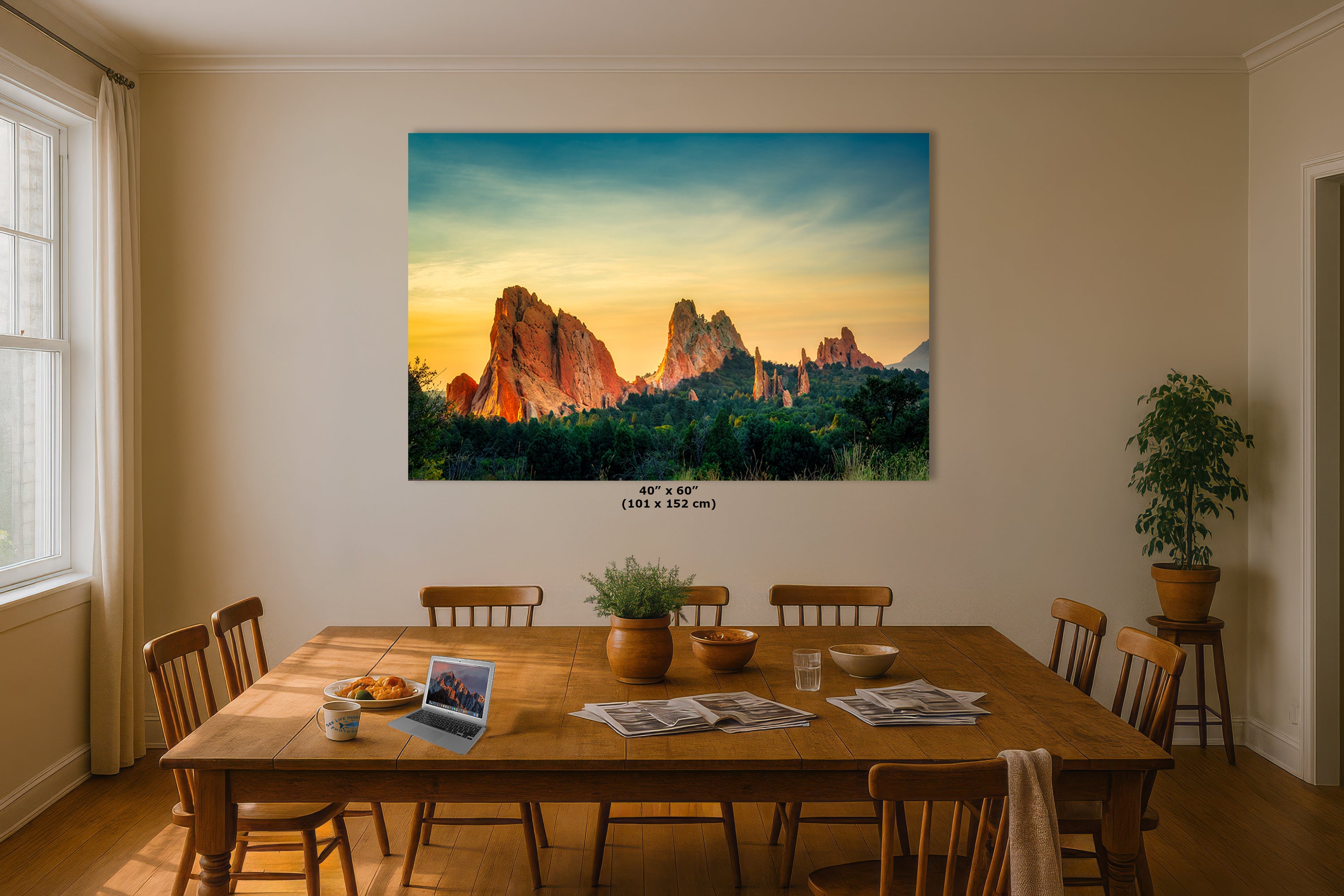 Garden of the Gods Colorado Mountain Picture, Nature Photo of Rocky Mountains for Meditation Relaxation Artwork Bohemian House Decor
