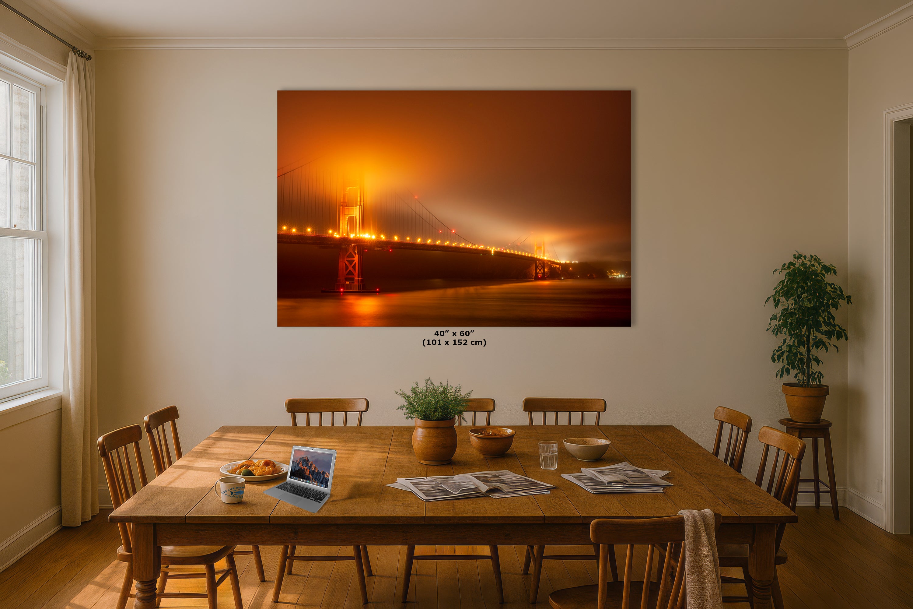 Limited Edition Fine Art Photography Bridge Picture, San Francisco's Glowing Golden Gate