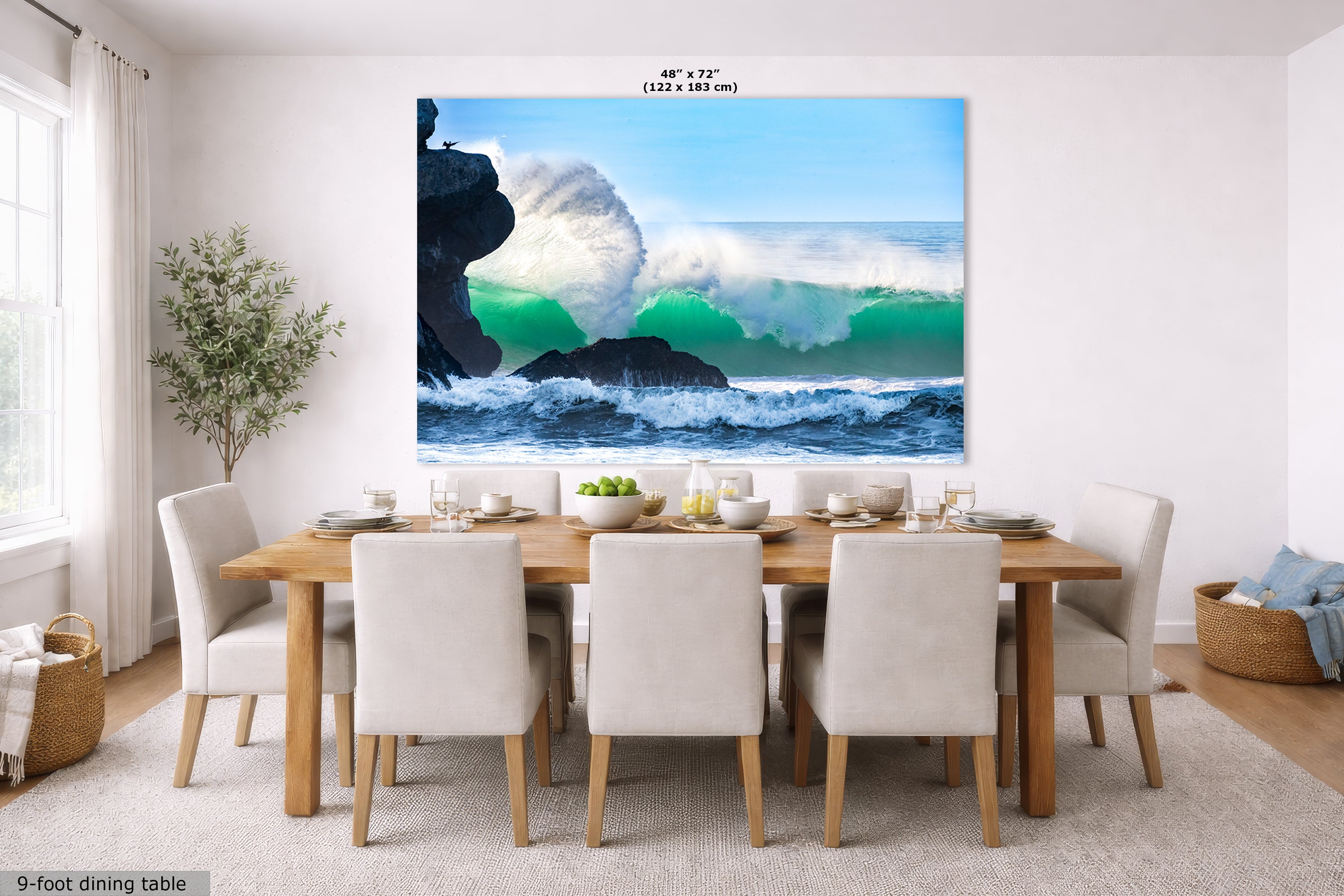 Limited Edition Fine Art Photography Ocean Picture, California Coast Curling Emerald Wave