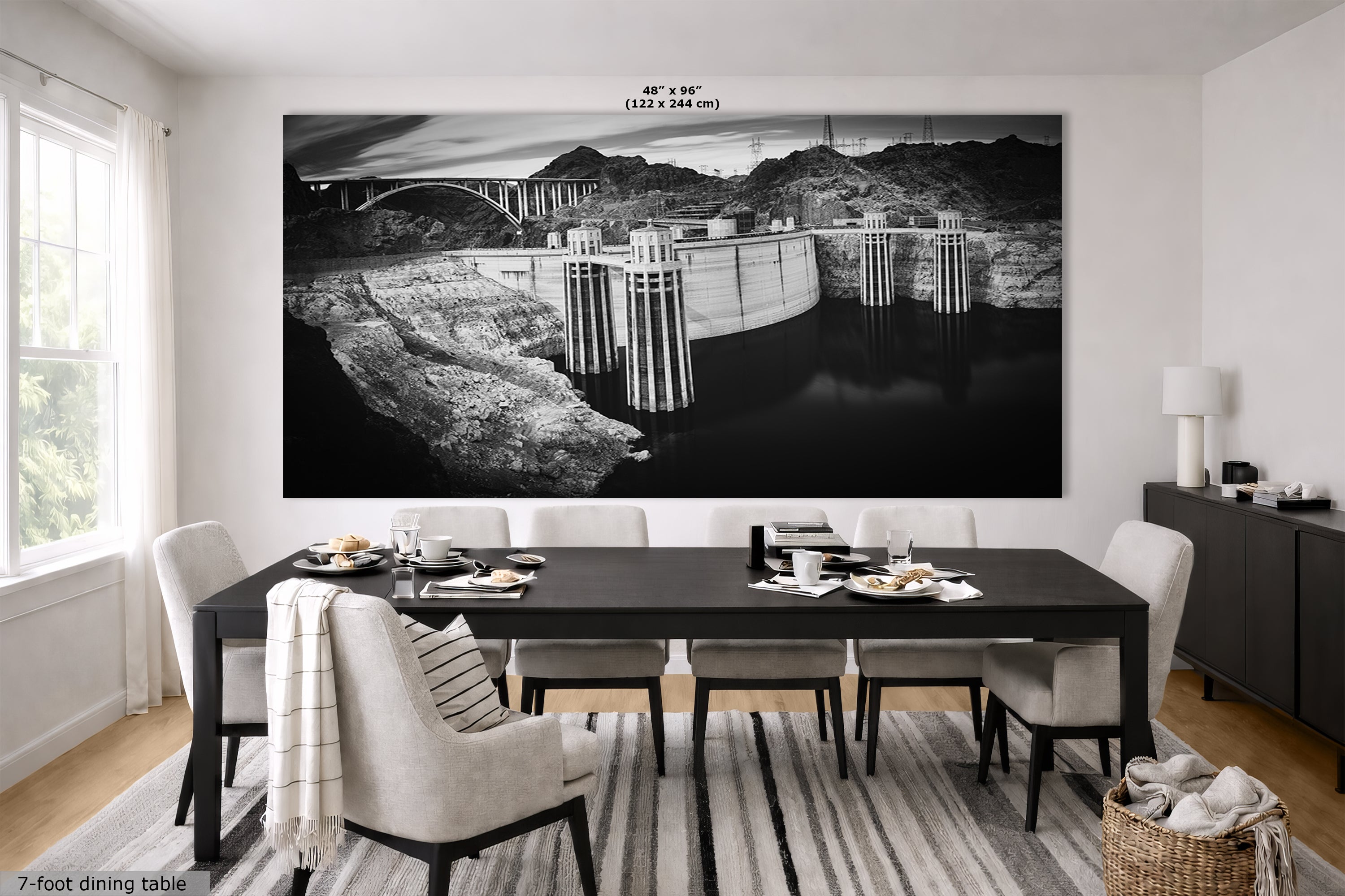 Hoover Dam Wall Art Print | Black and White USA Landmark Decor | Nevada Colorado River Photography | Office, Dorm, Apartment Decor