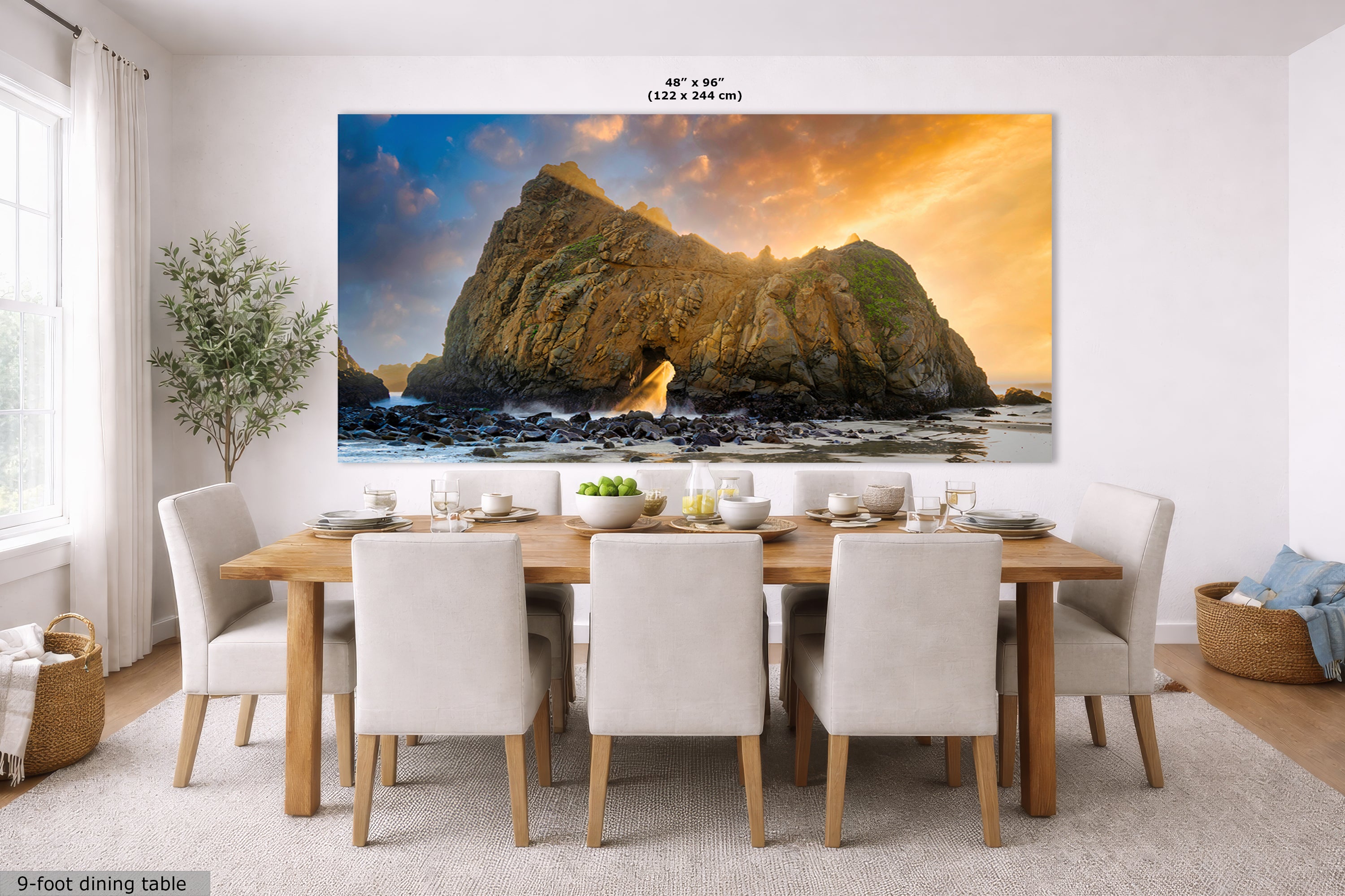 Limited Edition Fine Art Photography, Ocean Picture of  Keyhole Arch California Coastline Sunset