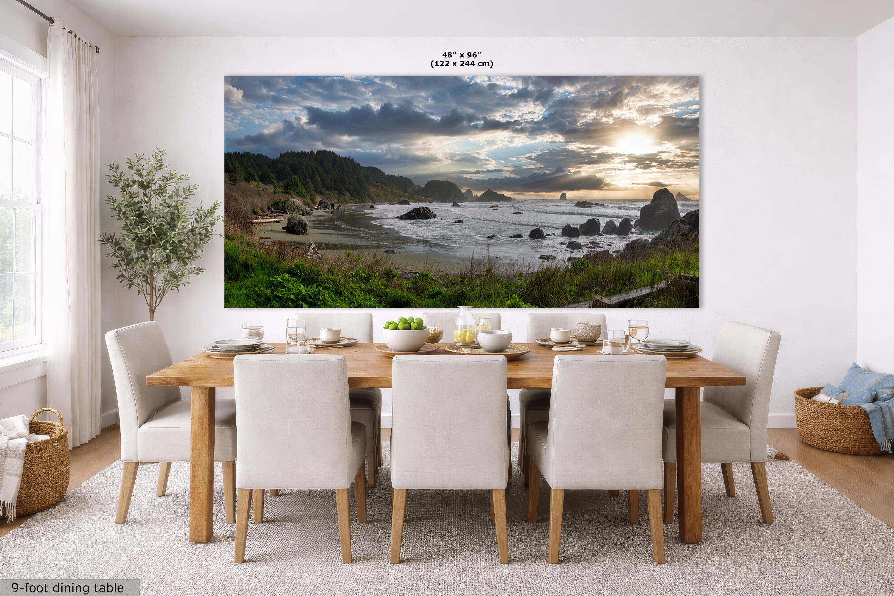 Lone Ranch Beach Oregon Coast Ocean Picture, Panorama Pacific Northwest Nature Photo Relaxation Artwork for Meditation, Apartment, Office & House Decor