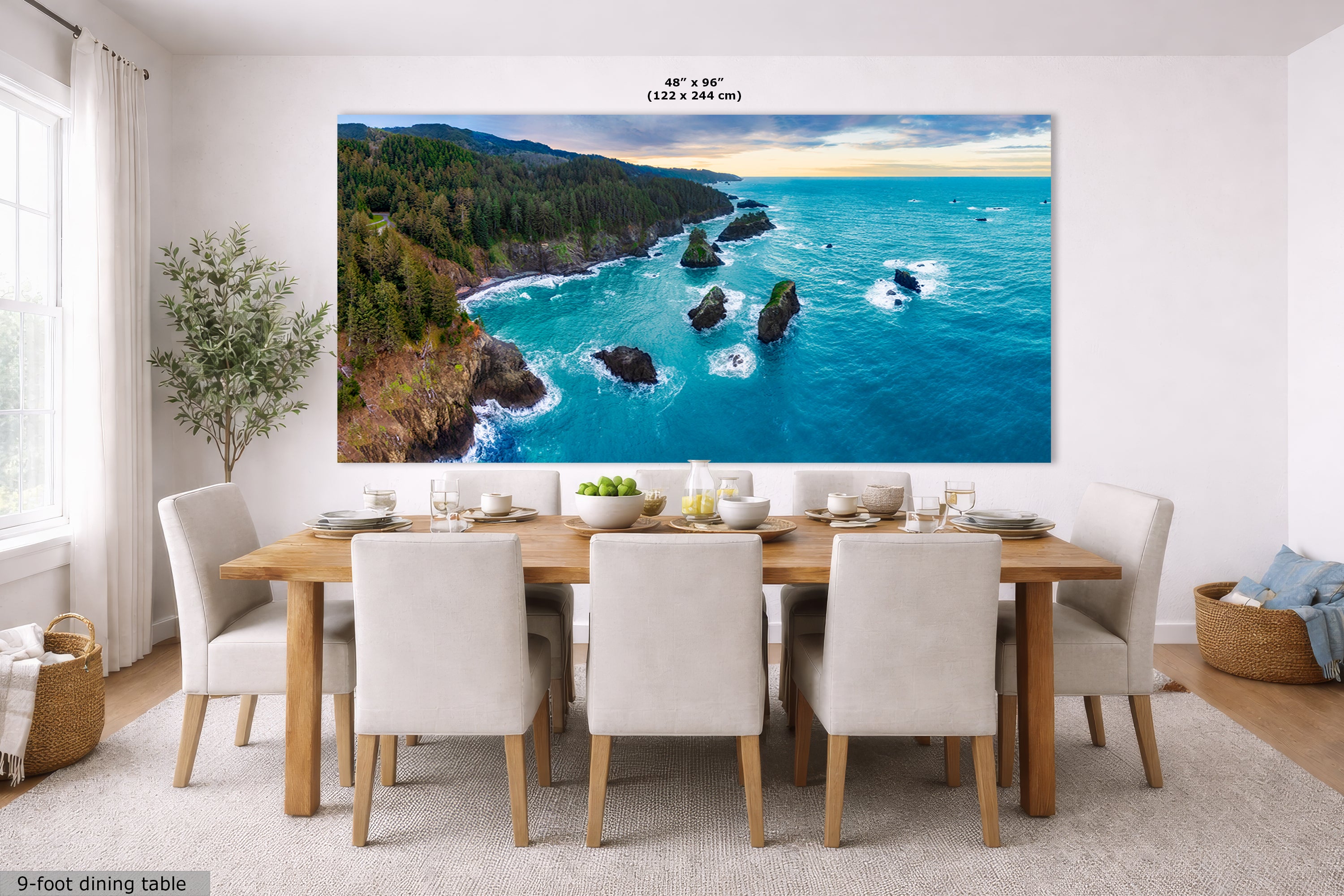 Aerial Oregon Coast Ocean Picture Panorama, Pacific Northwest Nature Photo