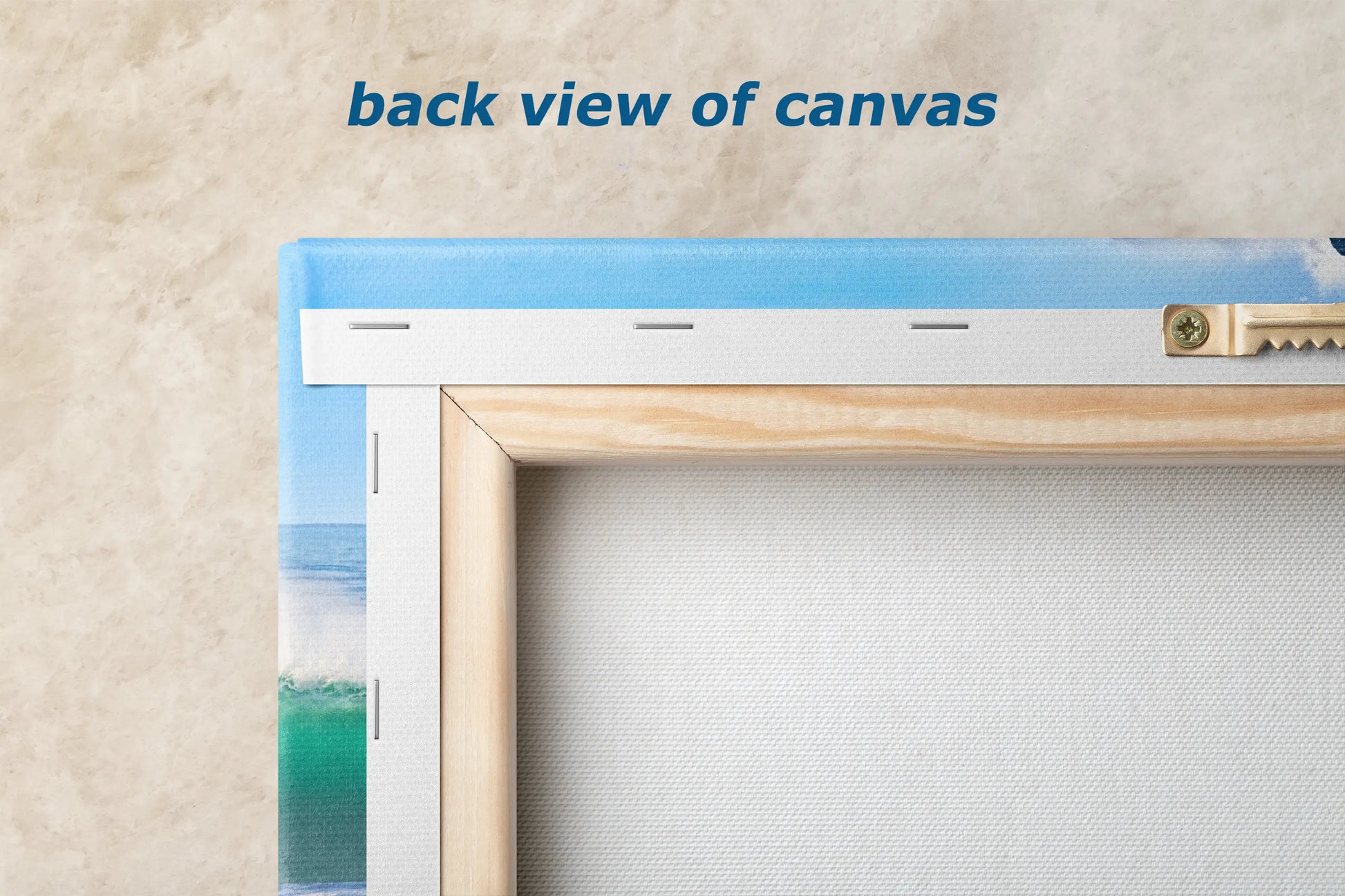 a picture frame with a picture of a beach in the background