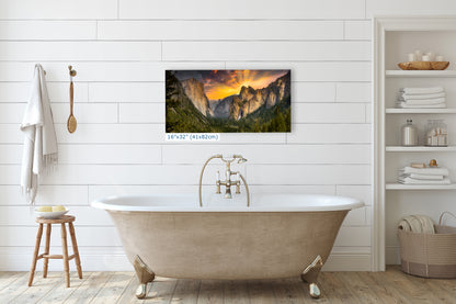 Tunnel View Yosemite National Park Mountain Picture Nature Photo Relaxation Artwork for Mediation, Office, & House Decor