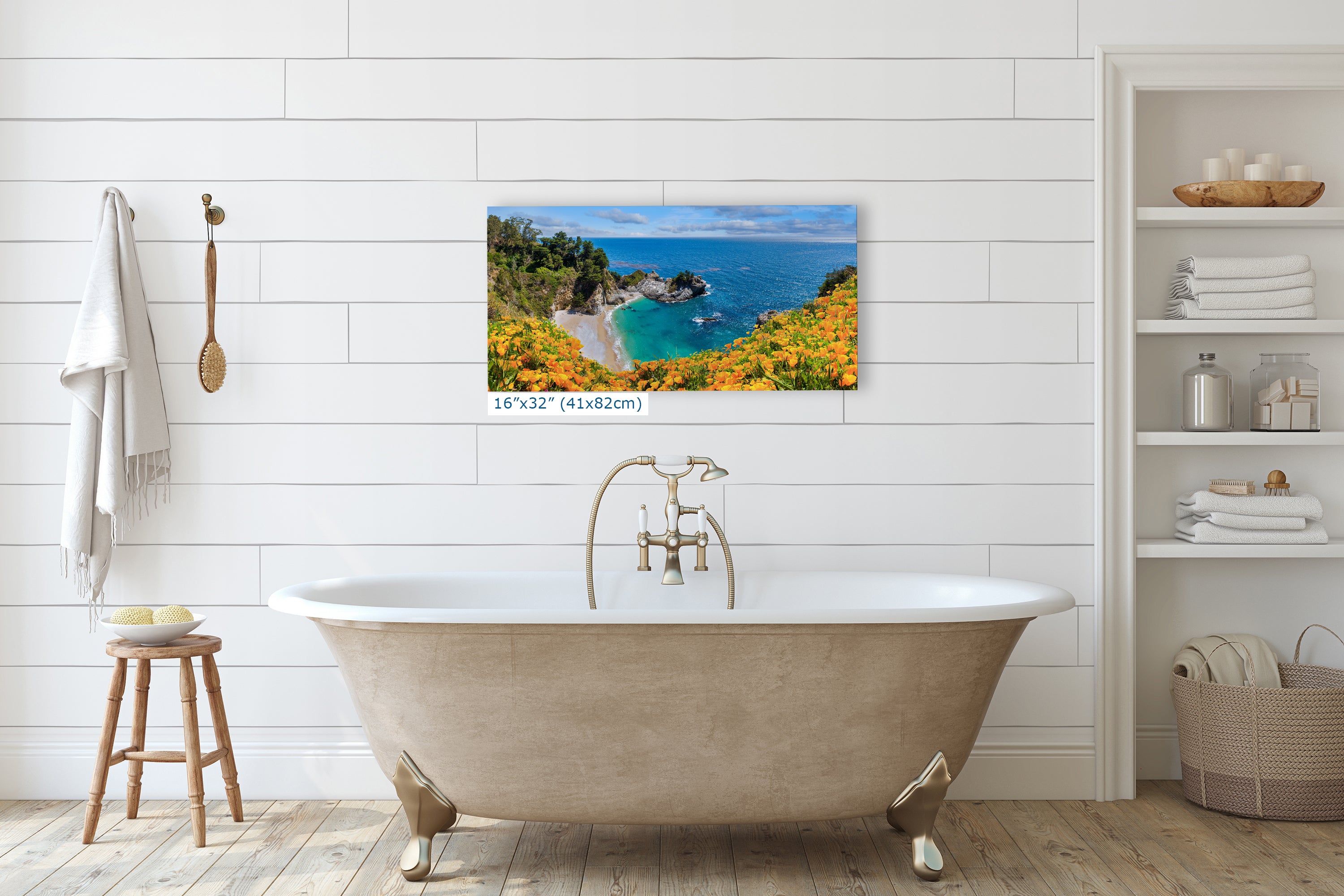 McWay Falls Wall Art Ocean Picture, Big Sur California Coastline Nature Photo