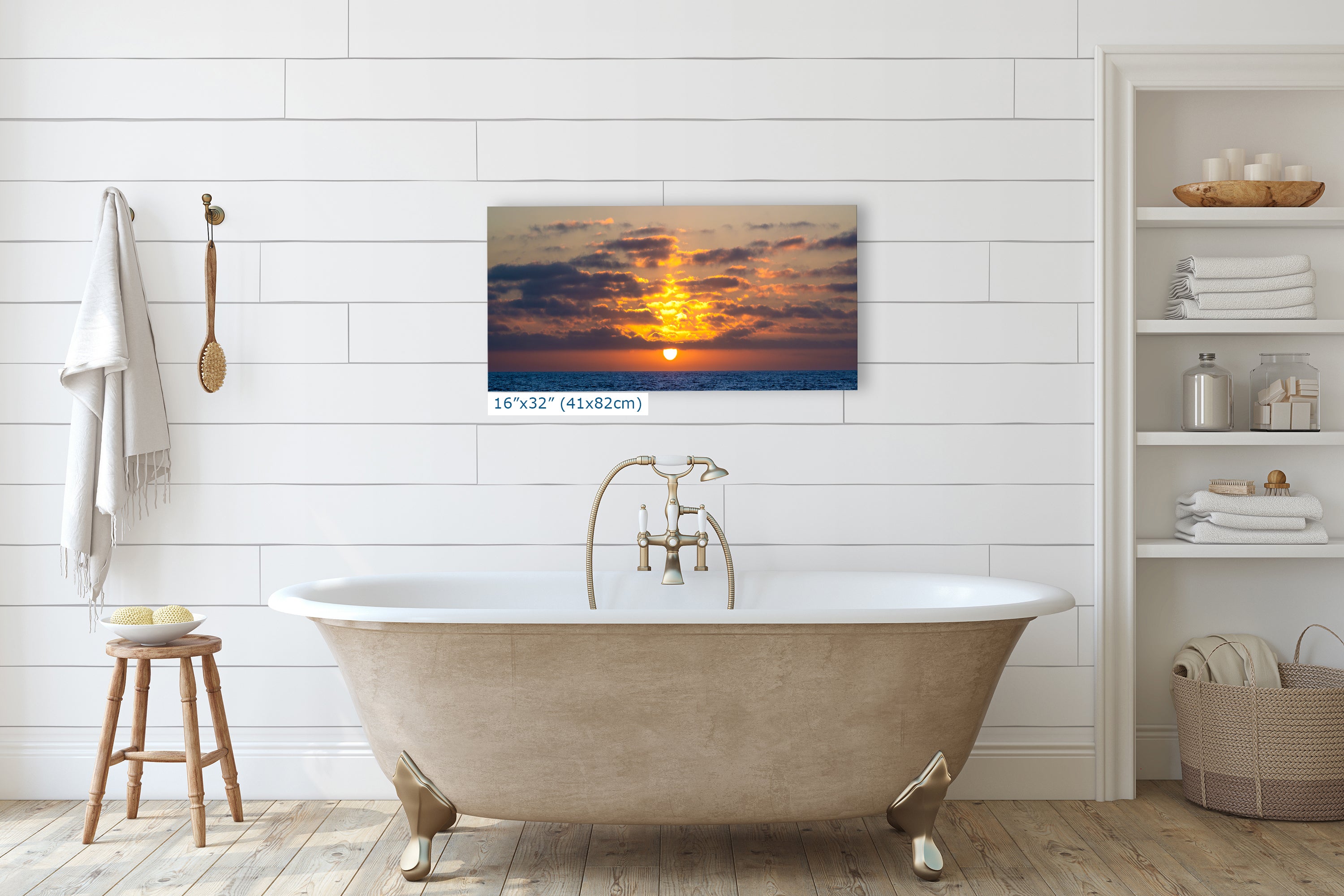 Limited Edition Fine Art Photography, Ocean Picture California Coastline Sunset Through Clouds