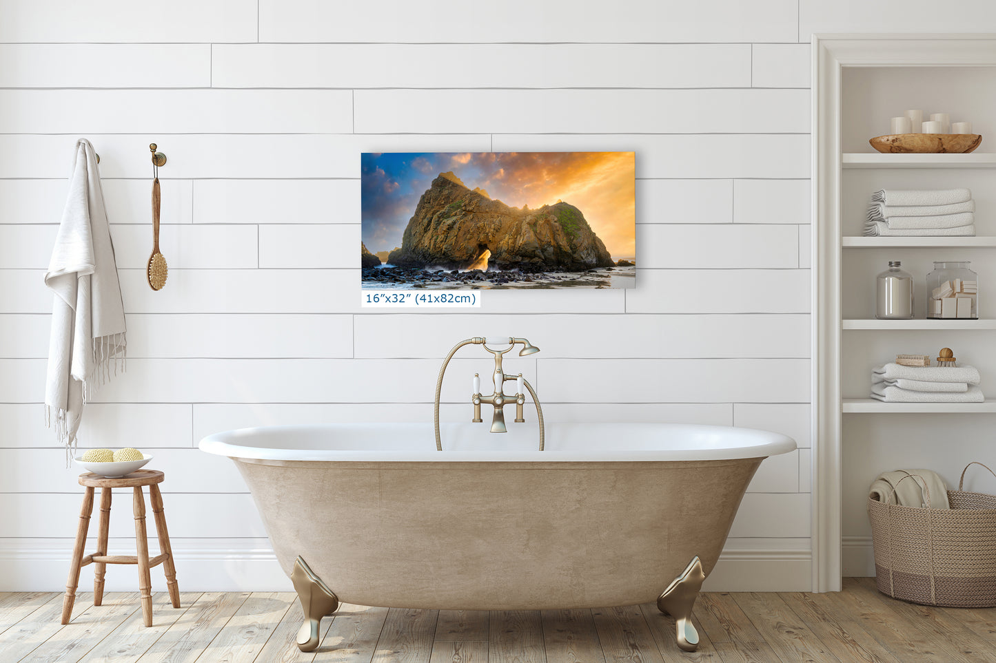 Pfeiffer Beach Big Sur California Coastline Ocean Picture Nature Photo of Keyhole Arch, Relaxation Artwork, Meditation, Office House Decor