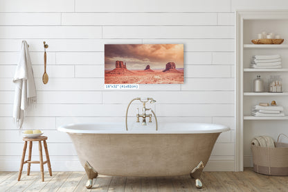 Monument Valley Panorama Arizona Desert Picture Nature Photo, Bohemian Style Relaxation Artwork for Meditation, Apartment, Office & House Decor