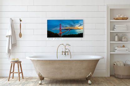 San Francisco Golden Gate Bridge Picture California Coastline | Panoramic Photo or Home Decor, Office, Dorm Room, Gift for Him, Housewarming