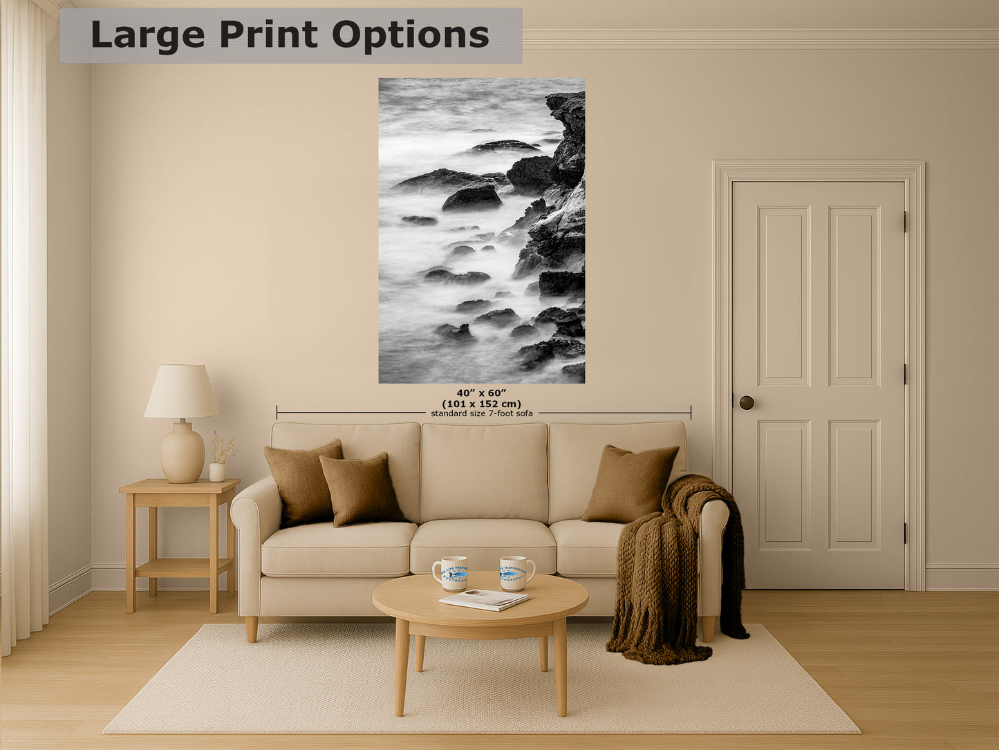 Point Lobos Carmel California Coastline Abstract Ocean Picture, Relaxation Artwork Nature Photo for Meditation, Office, Dorm, House Decor