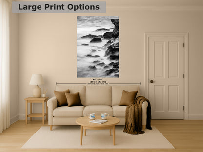 Point Lobos Carmel California Coastline Abstract Ocean Picture, Relaxation Artwork Nature Photo for Meditation, Office, Dorm, House Decor