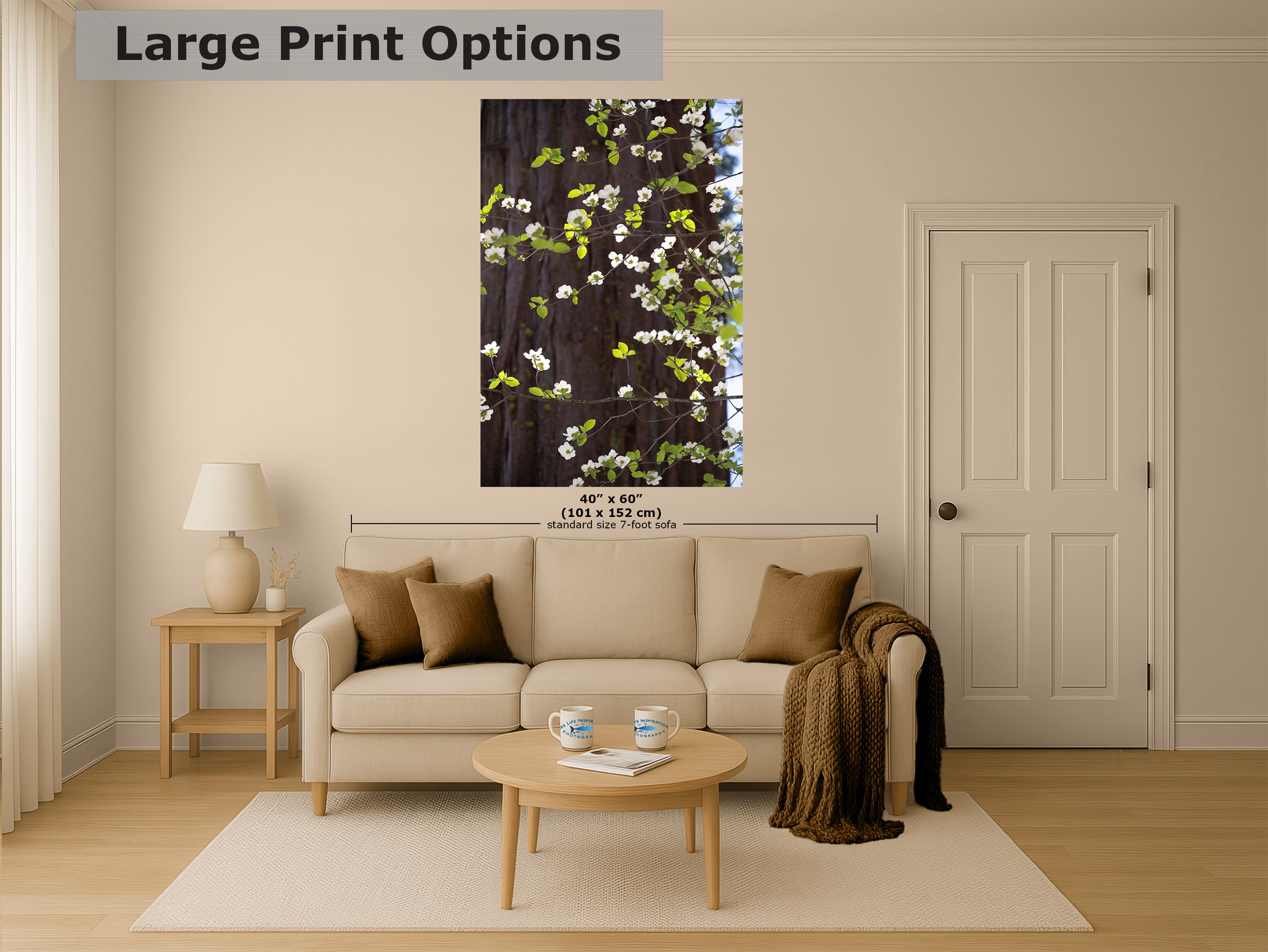 Pacific Dogwood Forest Picture Nature Photo | Yosemite Nature Canvas Print, Forest Bathing for Meditation, Relaxation, Dorm Room Decor